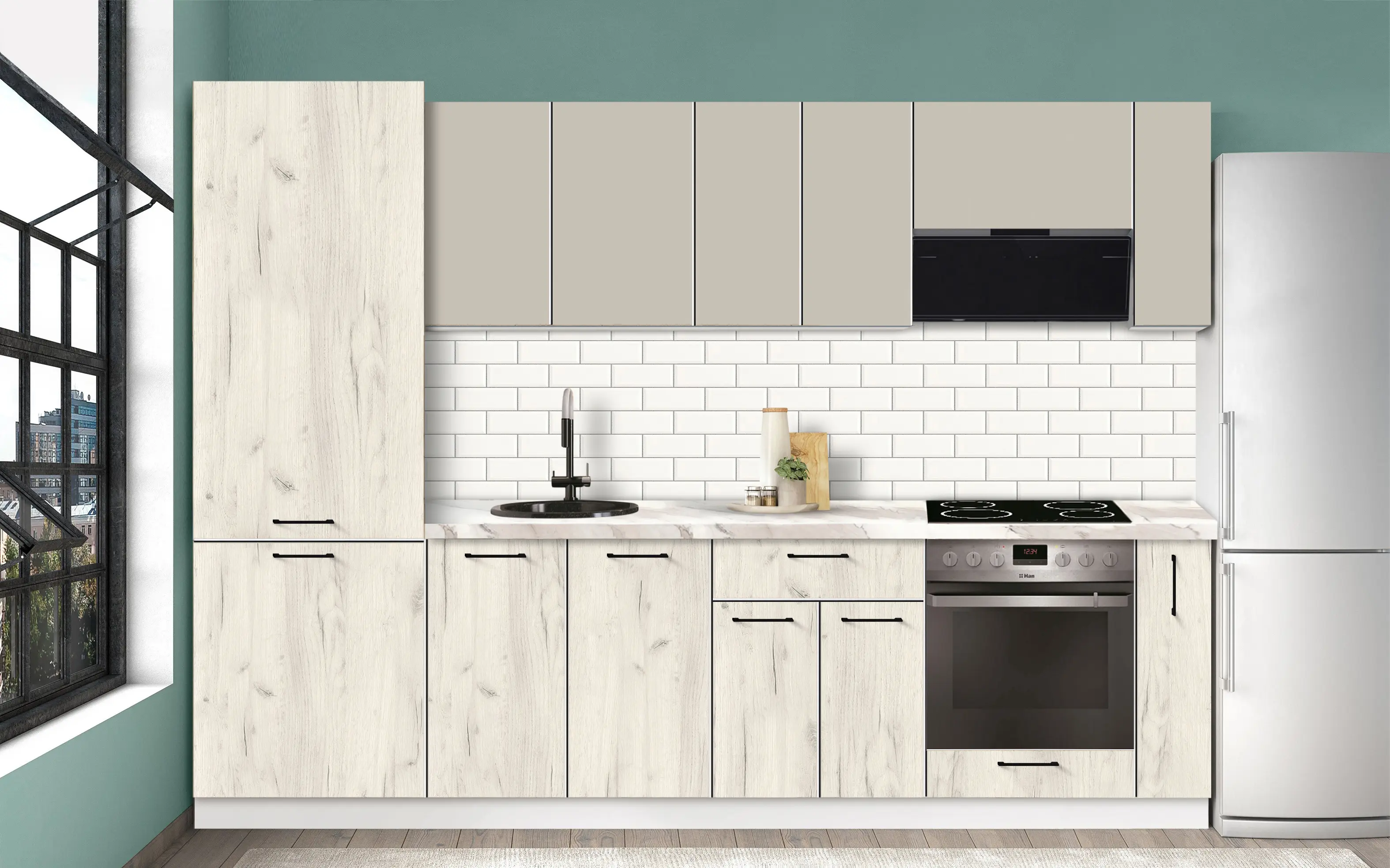 Bucatarie modulara Modern Bono 4 H68 2.8m