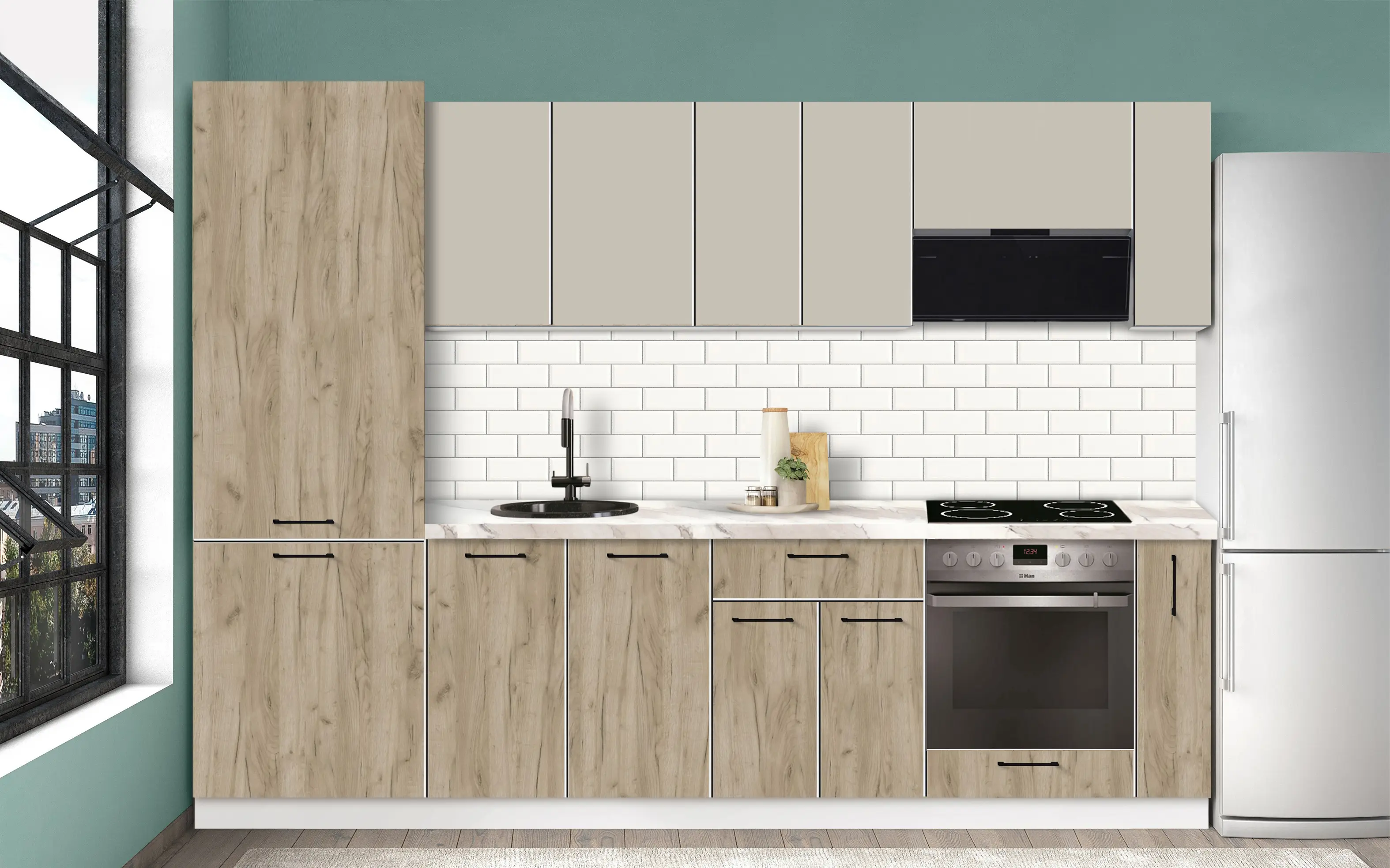 Bucatarie modulara Modern Bono 4 H68 2.8m