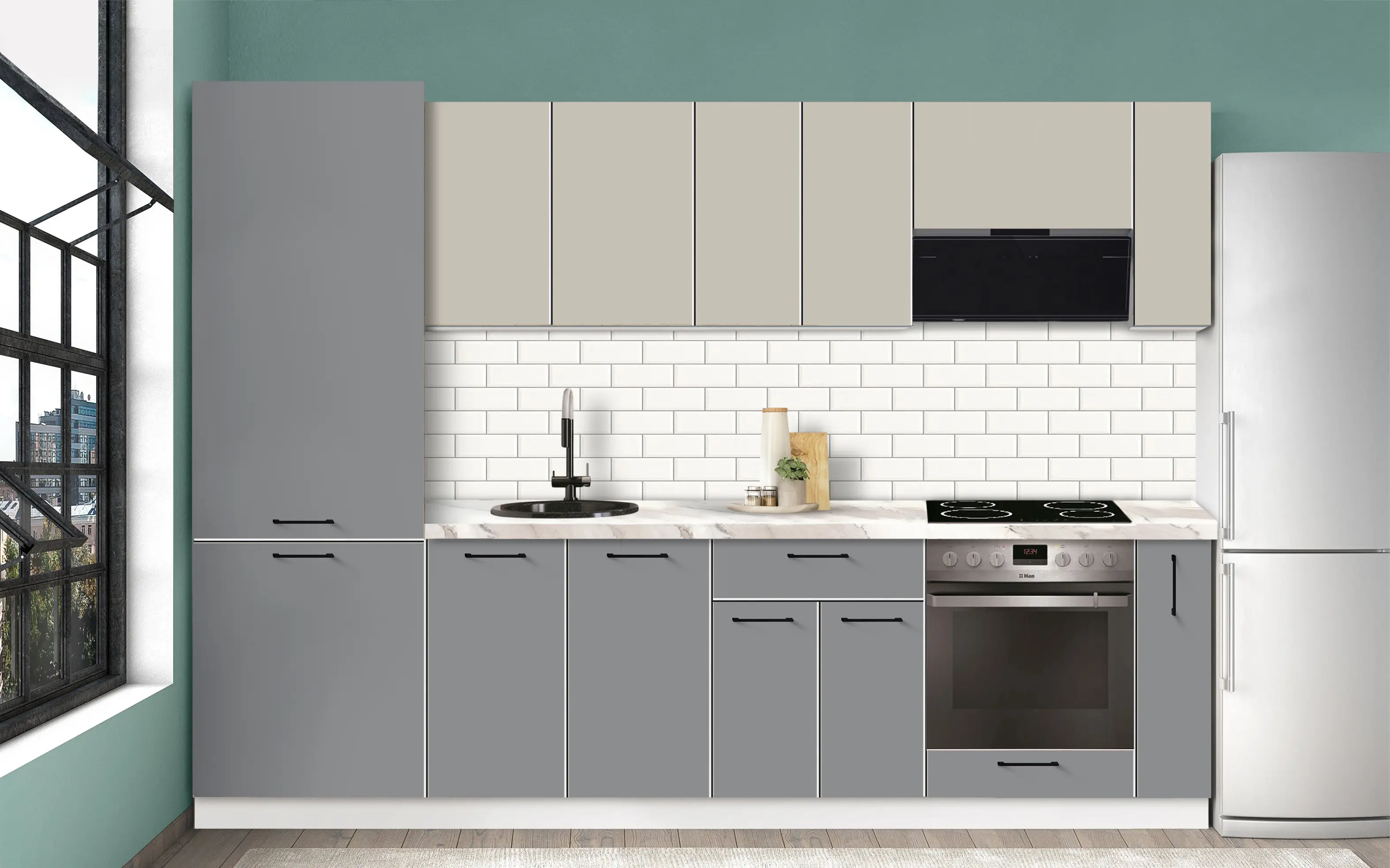 Bucatarie modulara Modern Bono 4 H68 2.8m