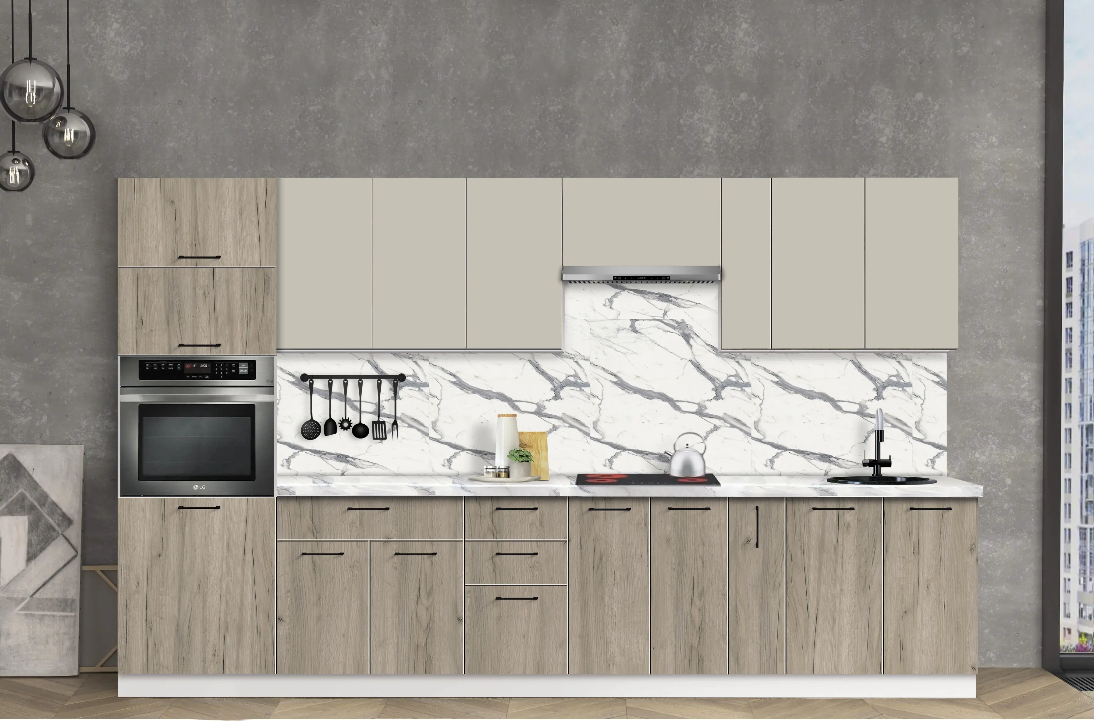 Bucatarie modulara Modern Bono 4 H68 3.4m