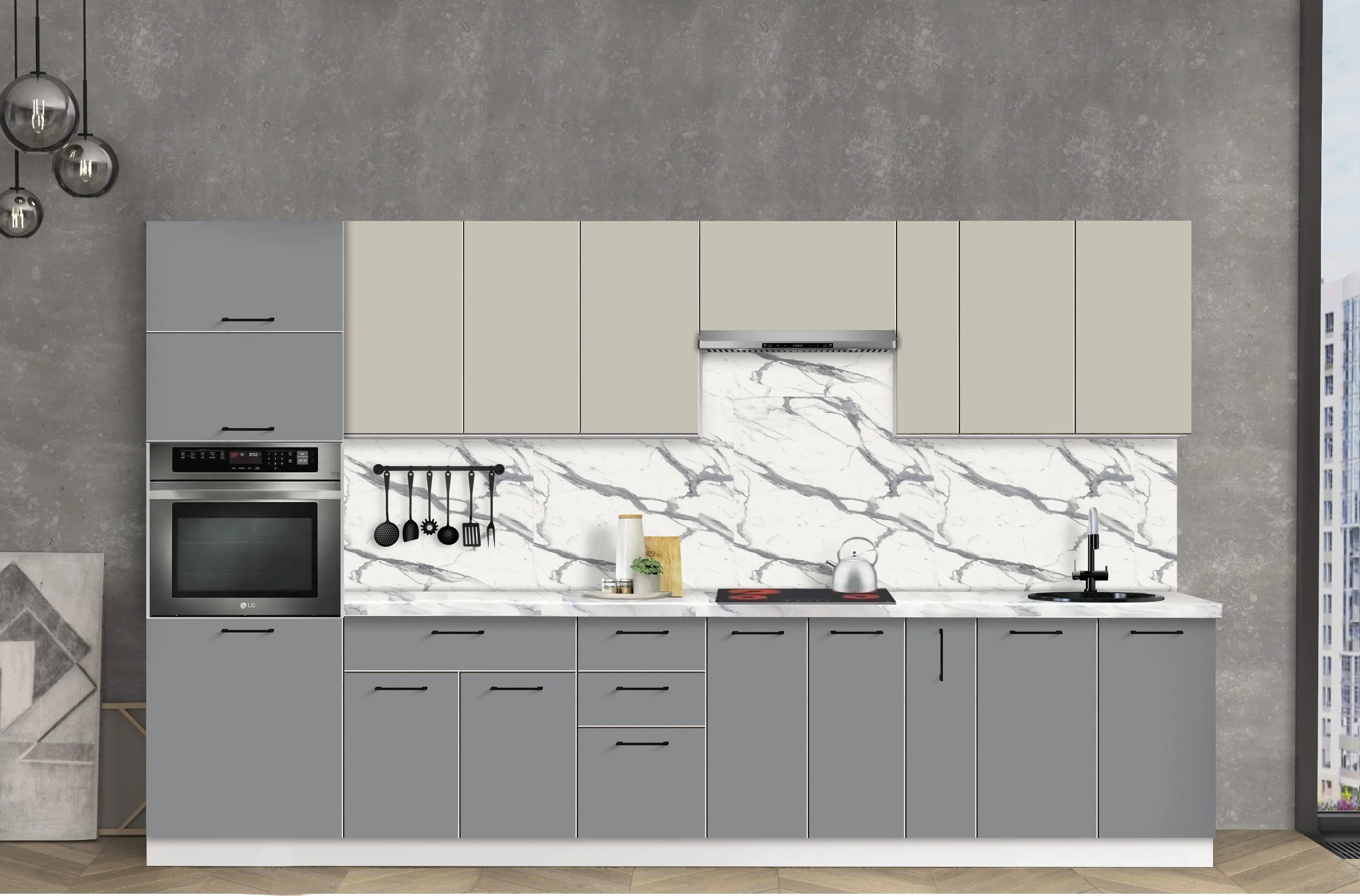 Bucatarie modulara Modern Bono 4 H68 3.4m