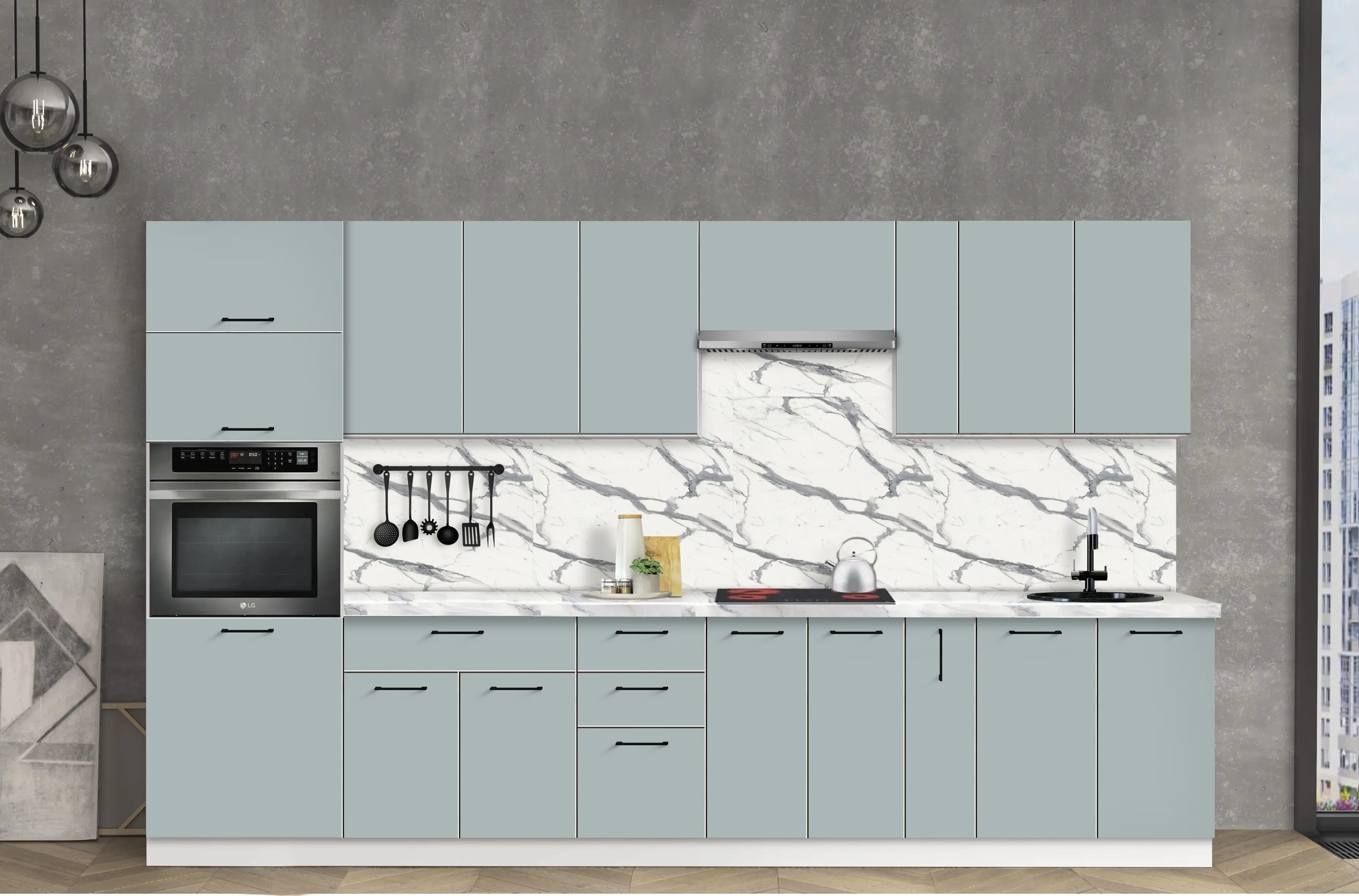 Bucatarie modulara Modern Bono 4 H68 3.4m