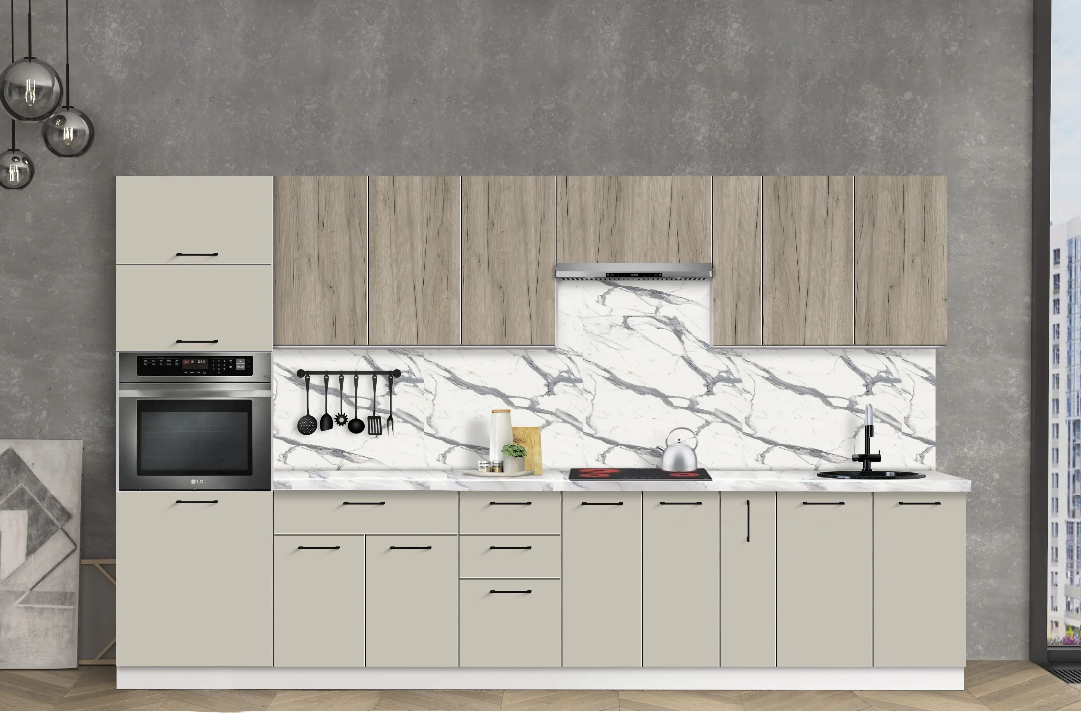 Bucatarie modulara Modern Bono 4 H68 3.4m