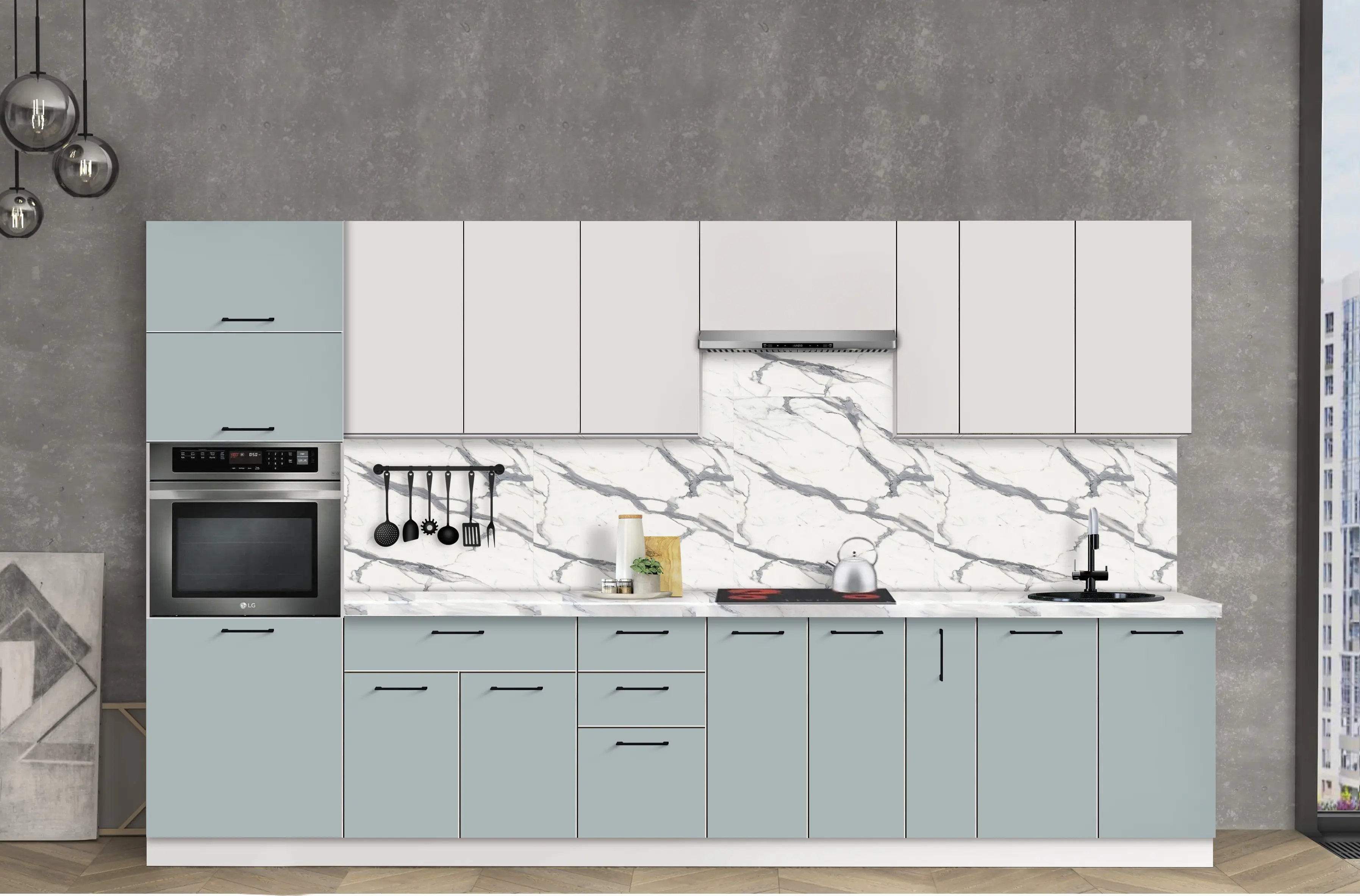 Bucatarie modulara Modern Bono 4 H68 3.4m