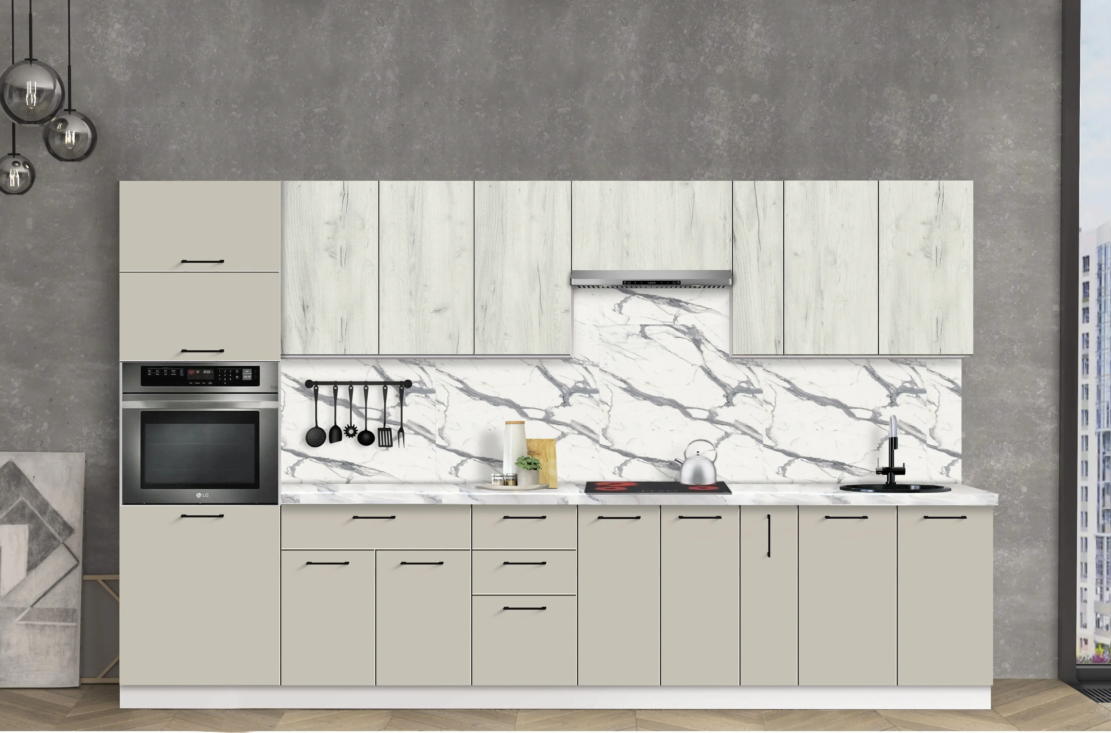 Bucatarie modulara Modern Bono 4 H68 3.4m