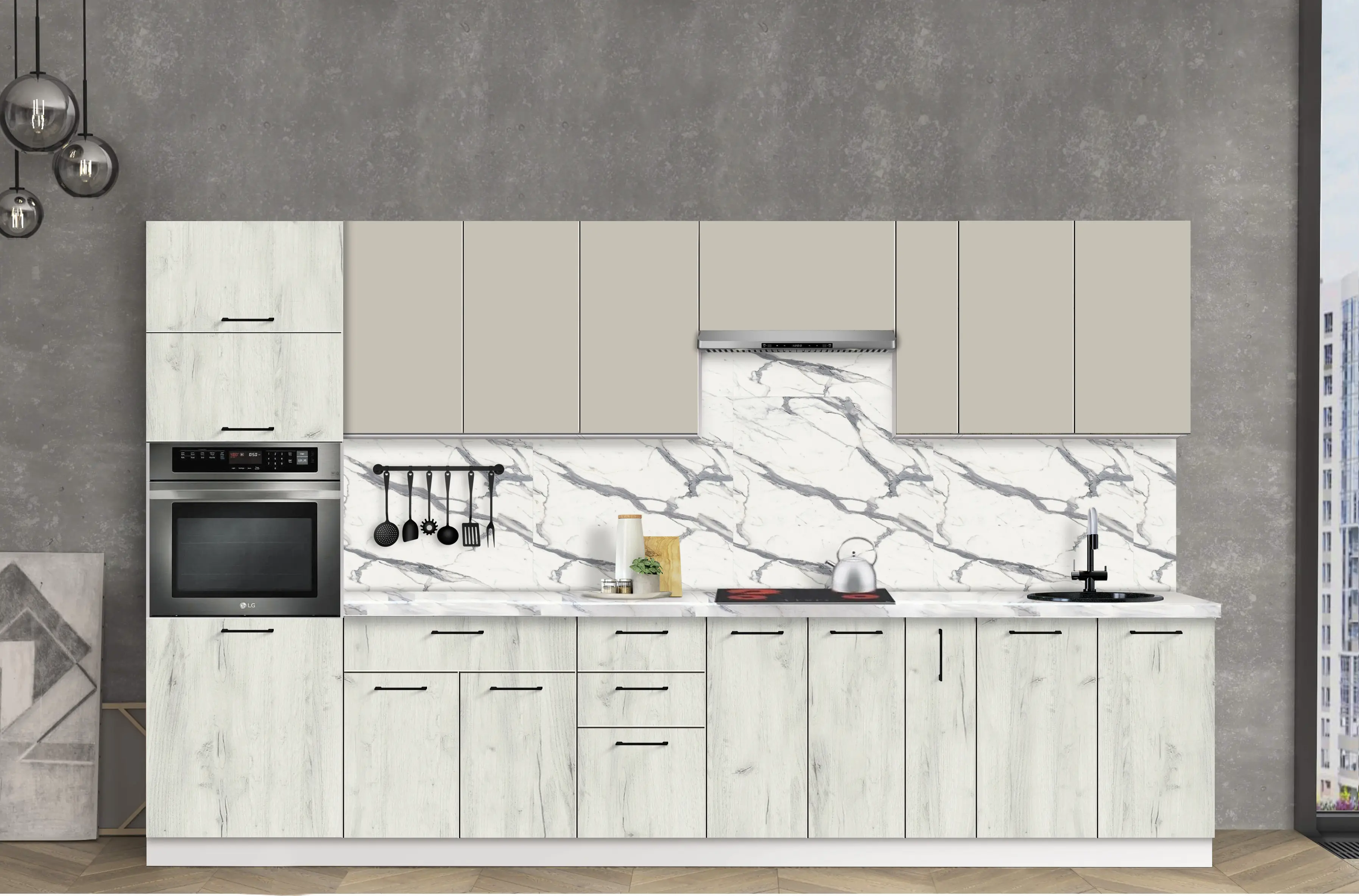 Bucatarie modulara Modern Bono 4 H68 3.4m