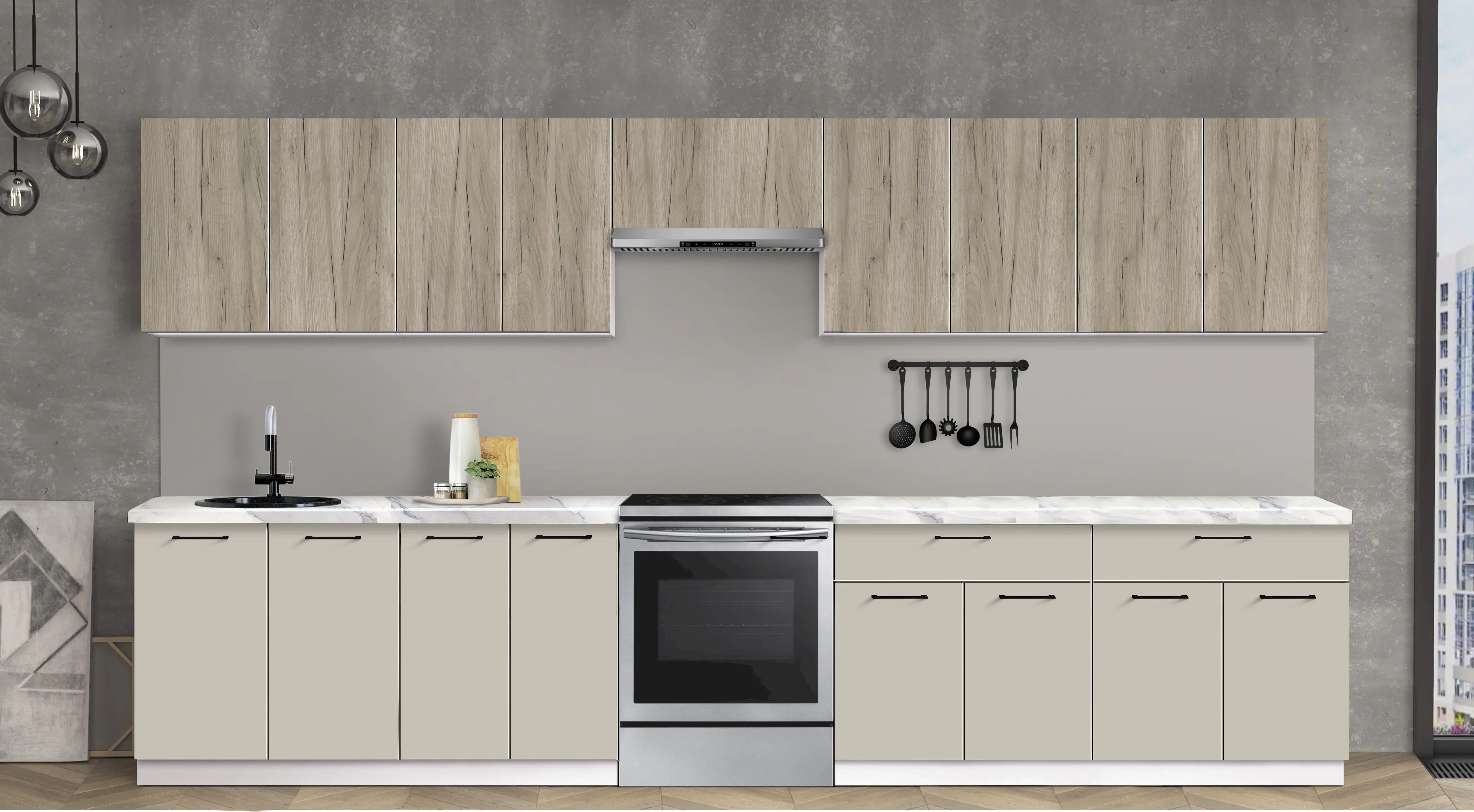 Bucatarie modulara Modern Bono 4 H68 3.6m