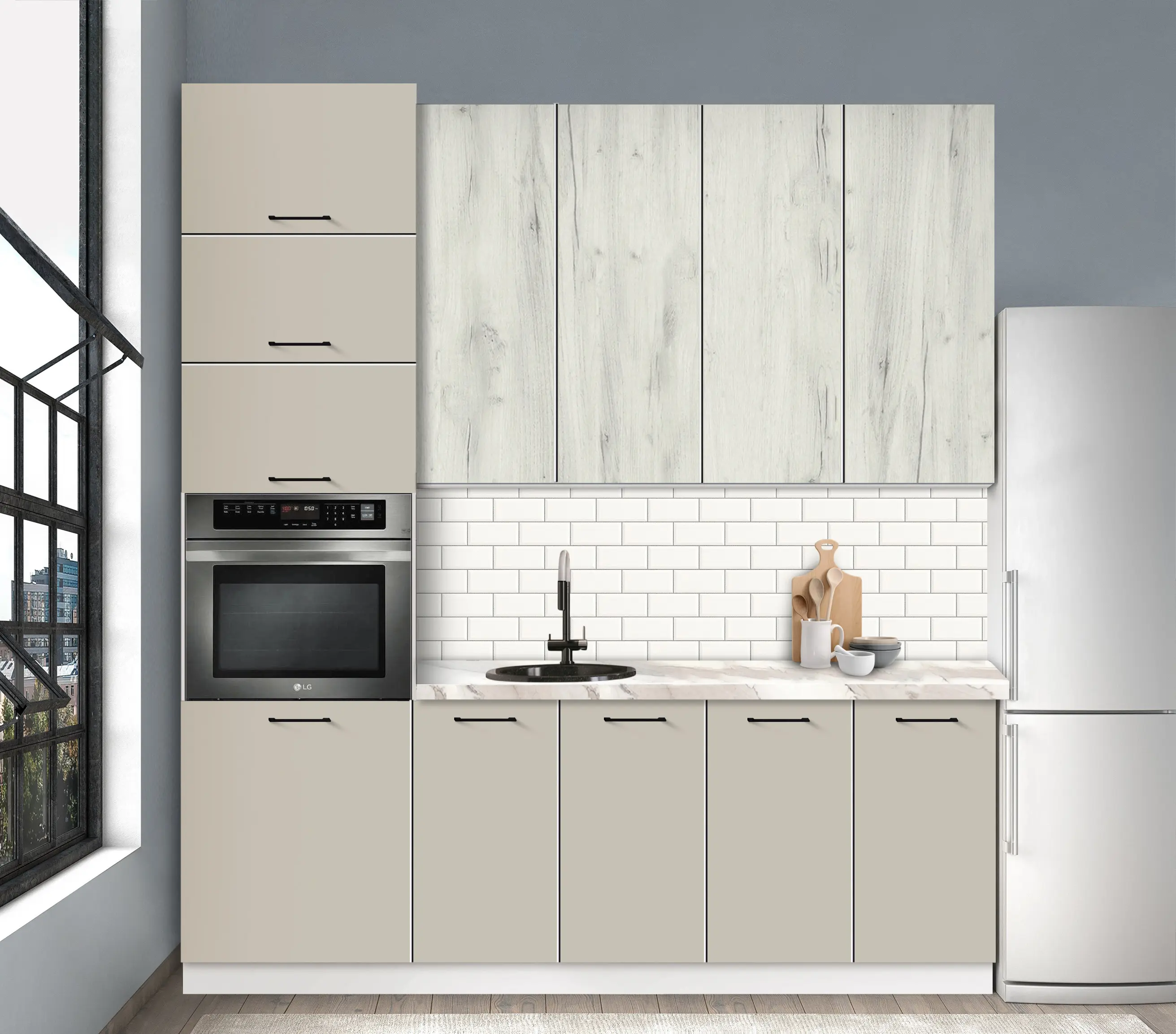 Bucatarie modulara Modern Bono 5 H110 2.2m