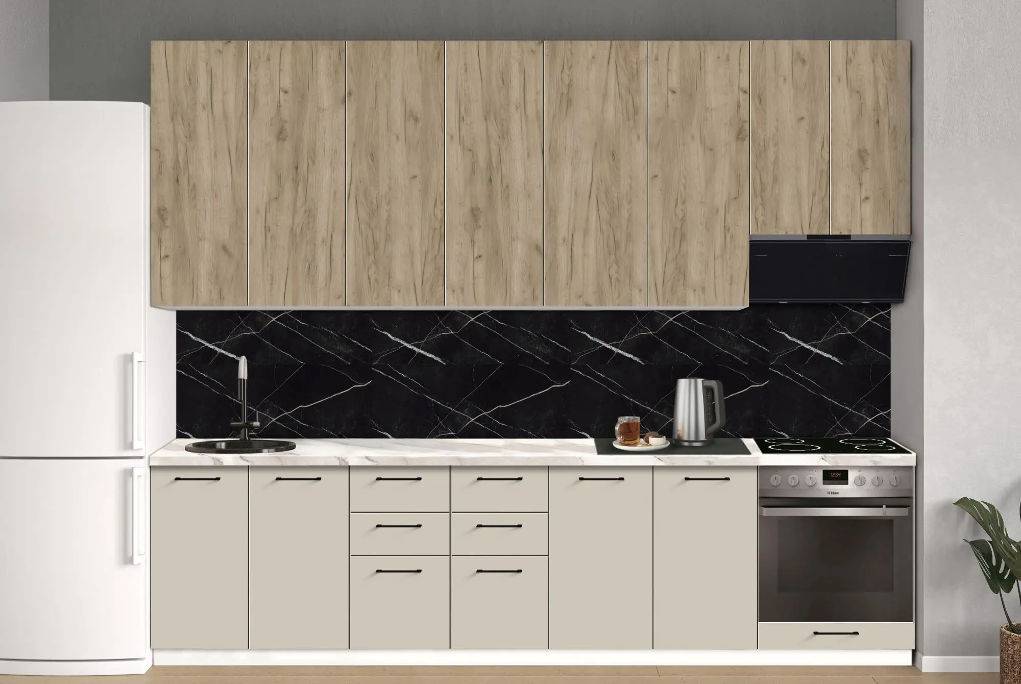 Bucatarie modulara Modern Bono 6 H110 3.0m