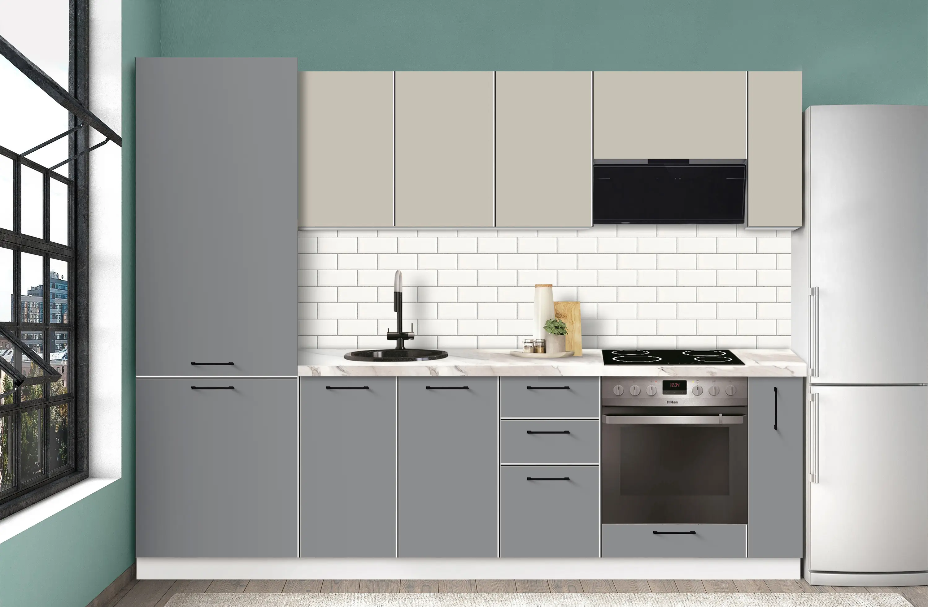 Bucatarie modulara Modern Bono 6 H68 2.6m