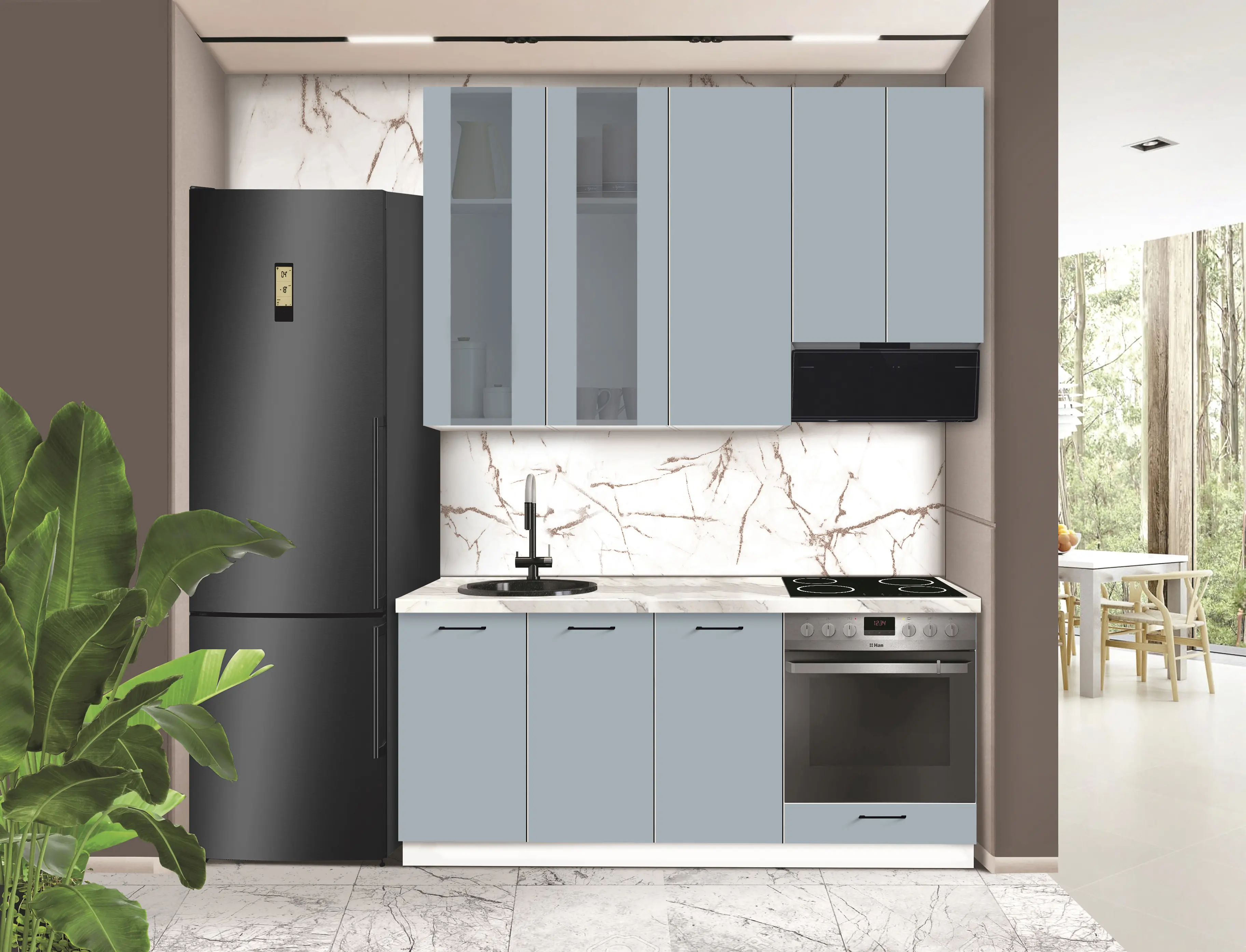 Модульная кухня Modern Bono Витрина 1 H110 1.8m