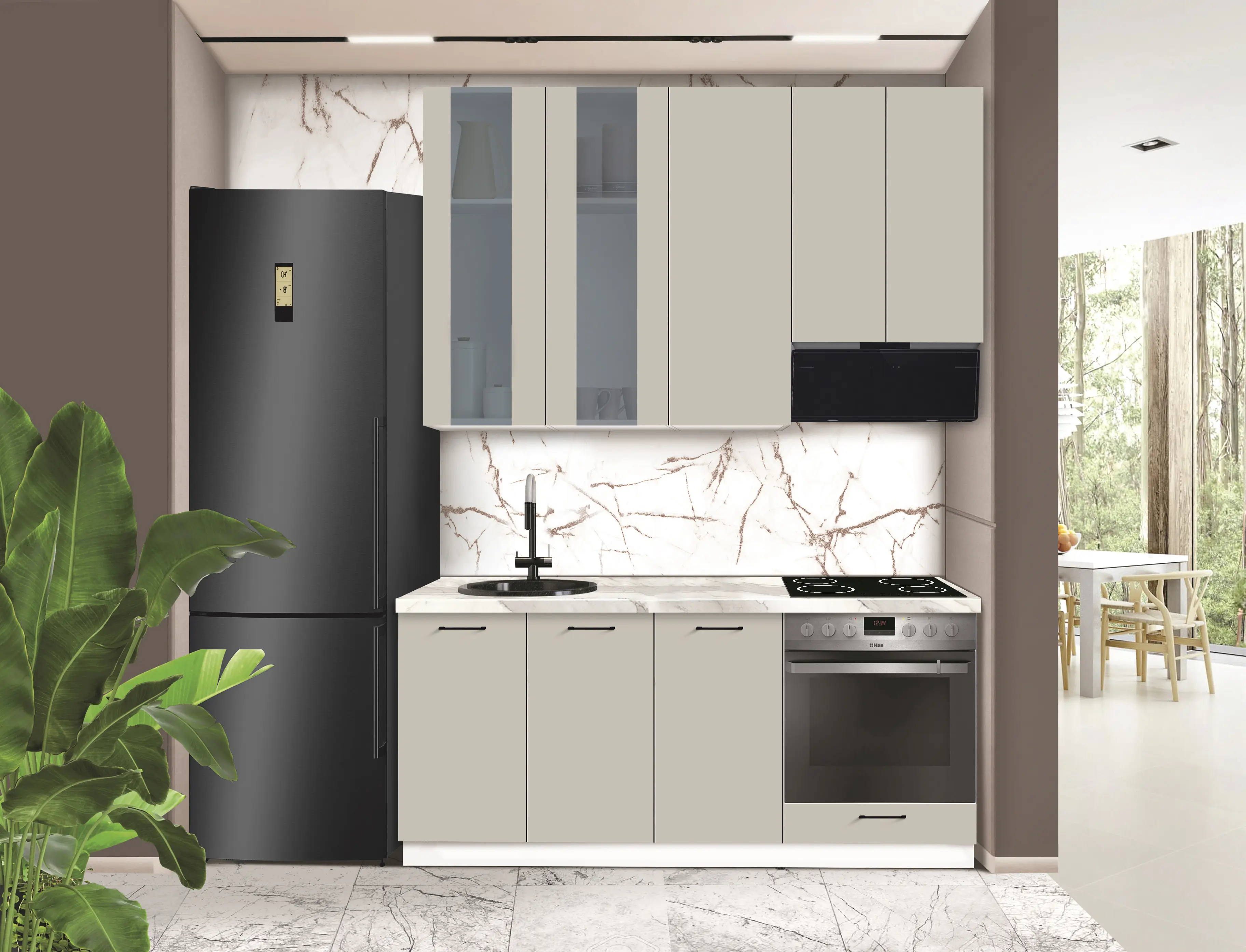 Модульная кухня Modern Bono Витрина 1 H110 1.8m