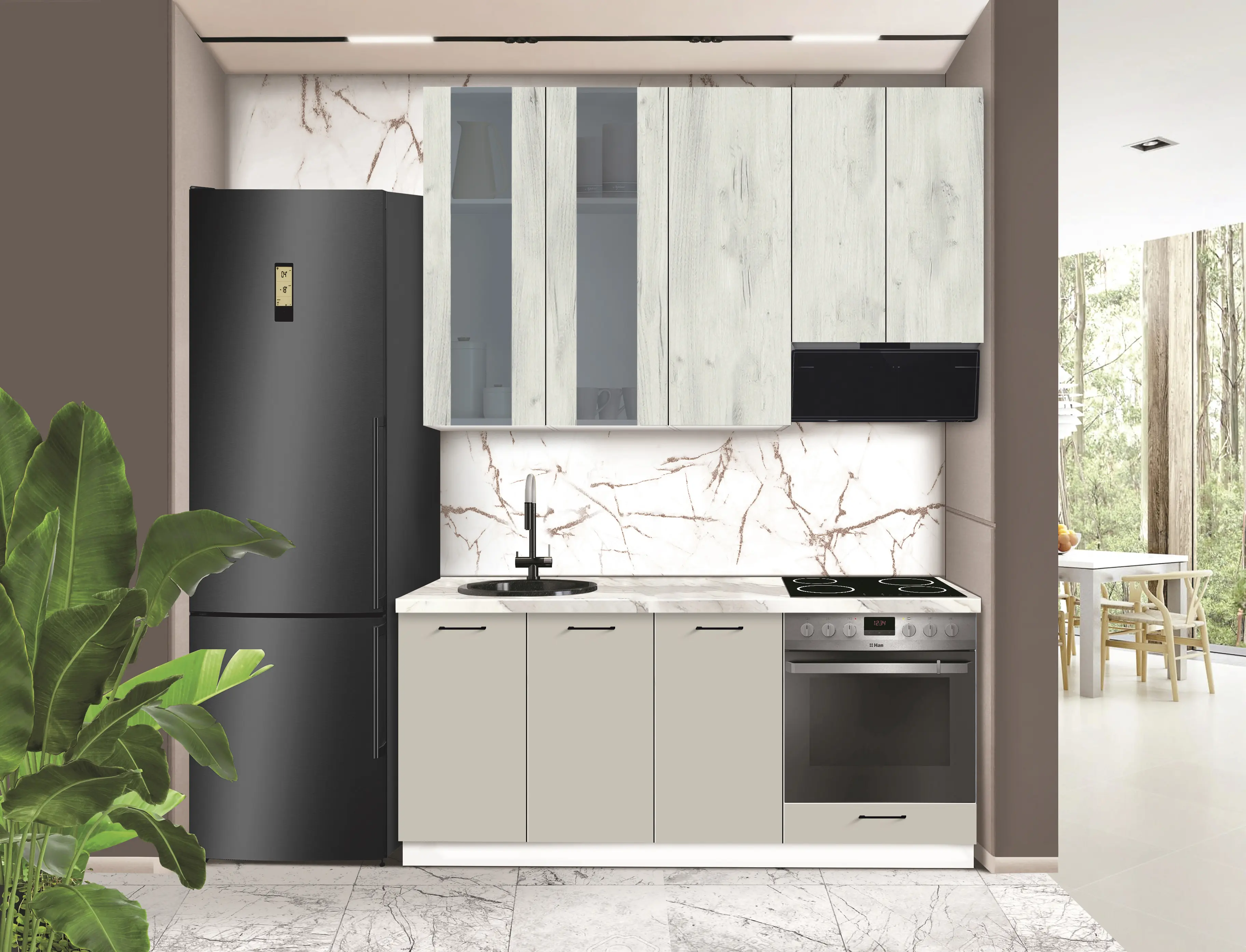 Модульная кухня Modern Bono Витрина 1 H110 1.8m