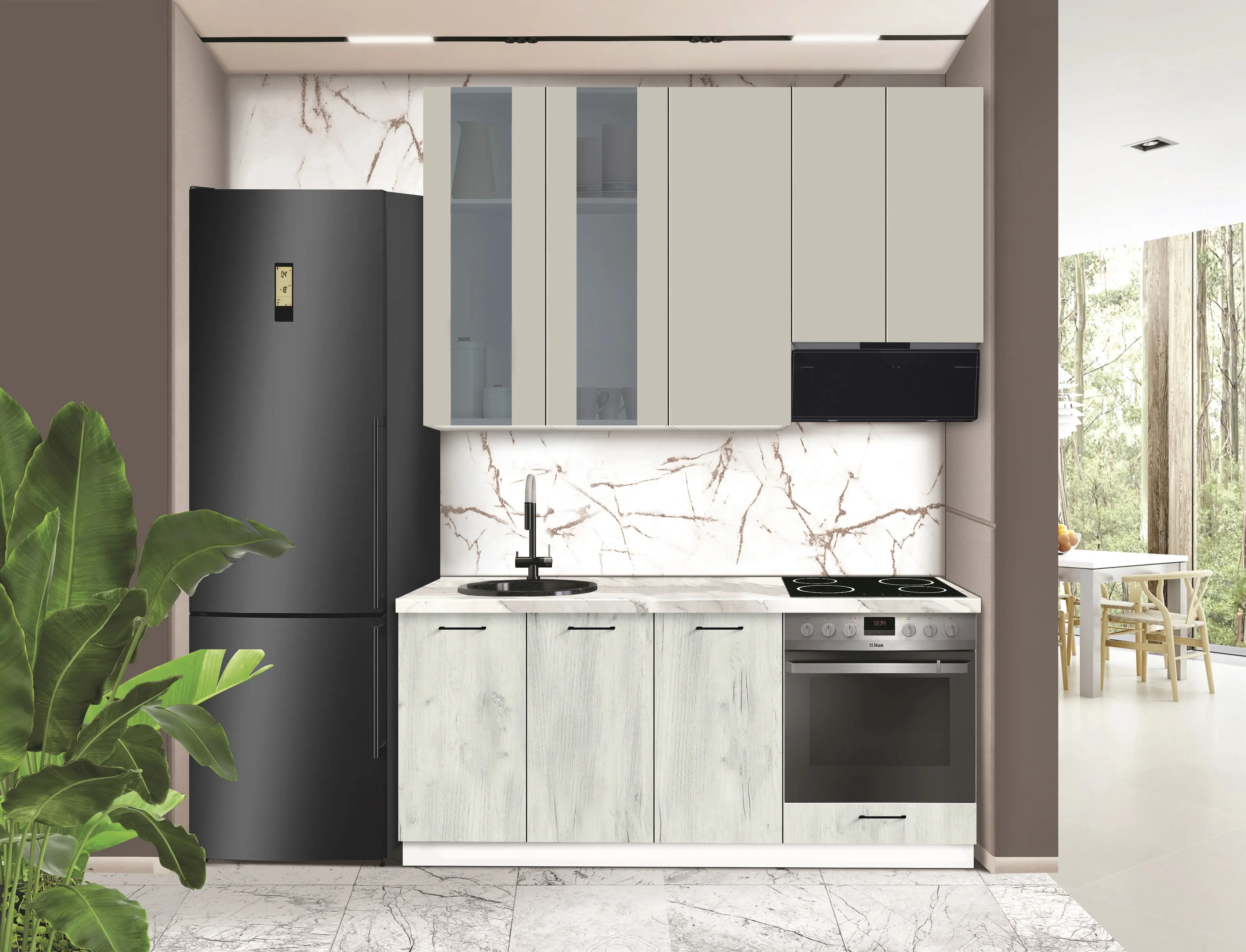 Модульная кухня Modern Bono Витрина 1 H110 1.8m