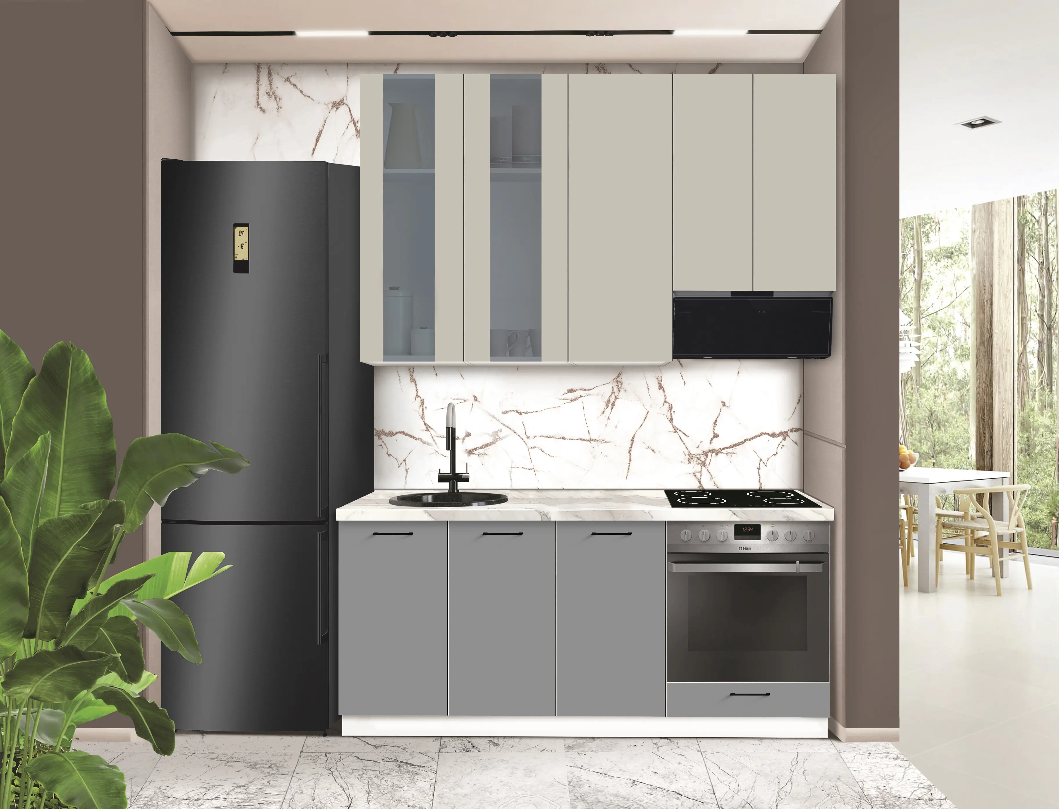 Модульная кухня Modern Bono Витрина 1 H110 1.8m