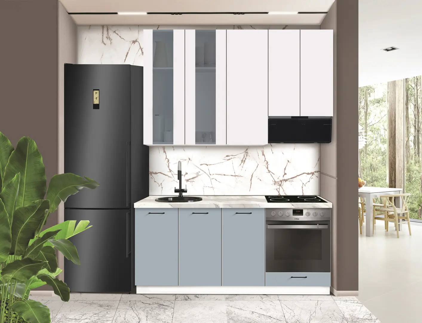 Модульная кухня Modern Bono Витрина 1 H110 1.8m