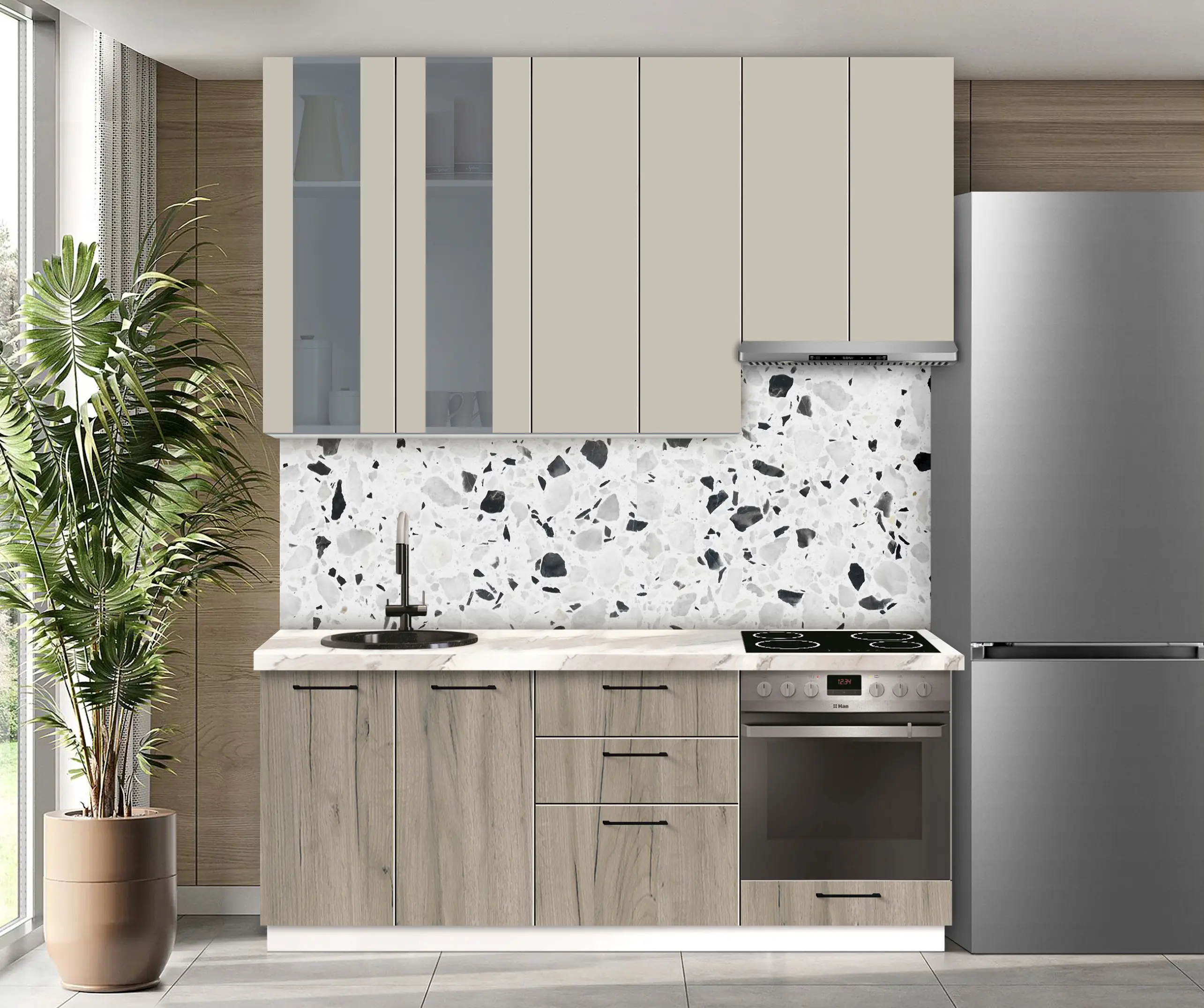 Модульная кухня Modern Bono Витрина 1 H110 2.0м