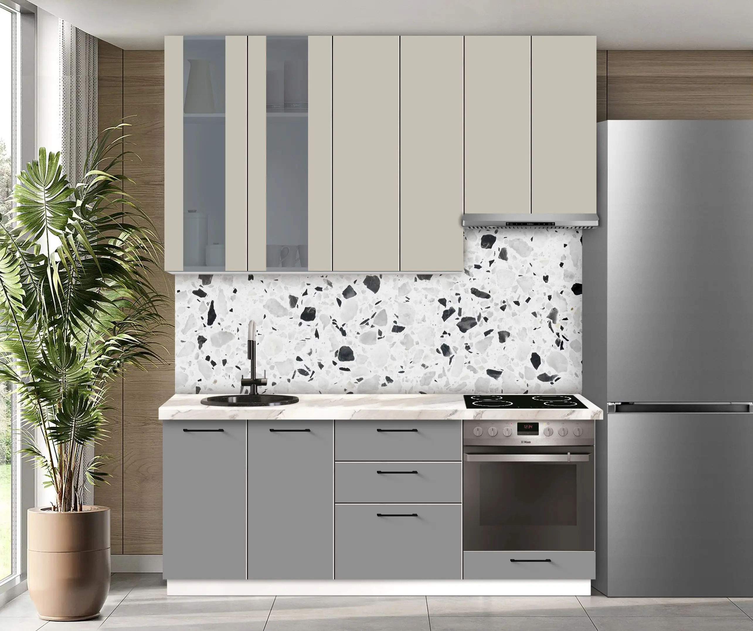 Модульная кухня Modern Bono Витрина 1 H110 2.0м