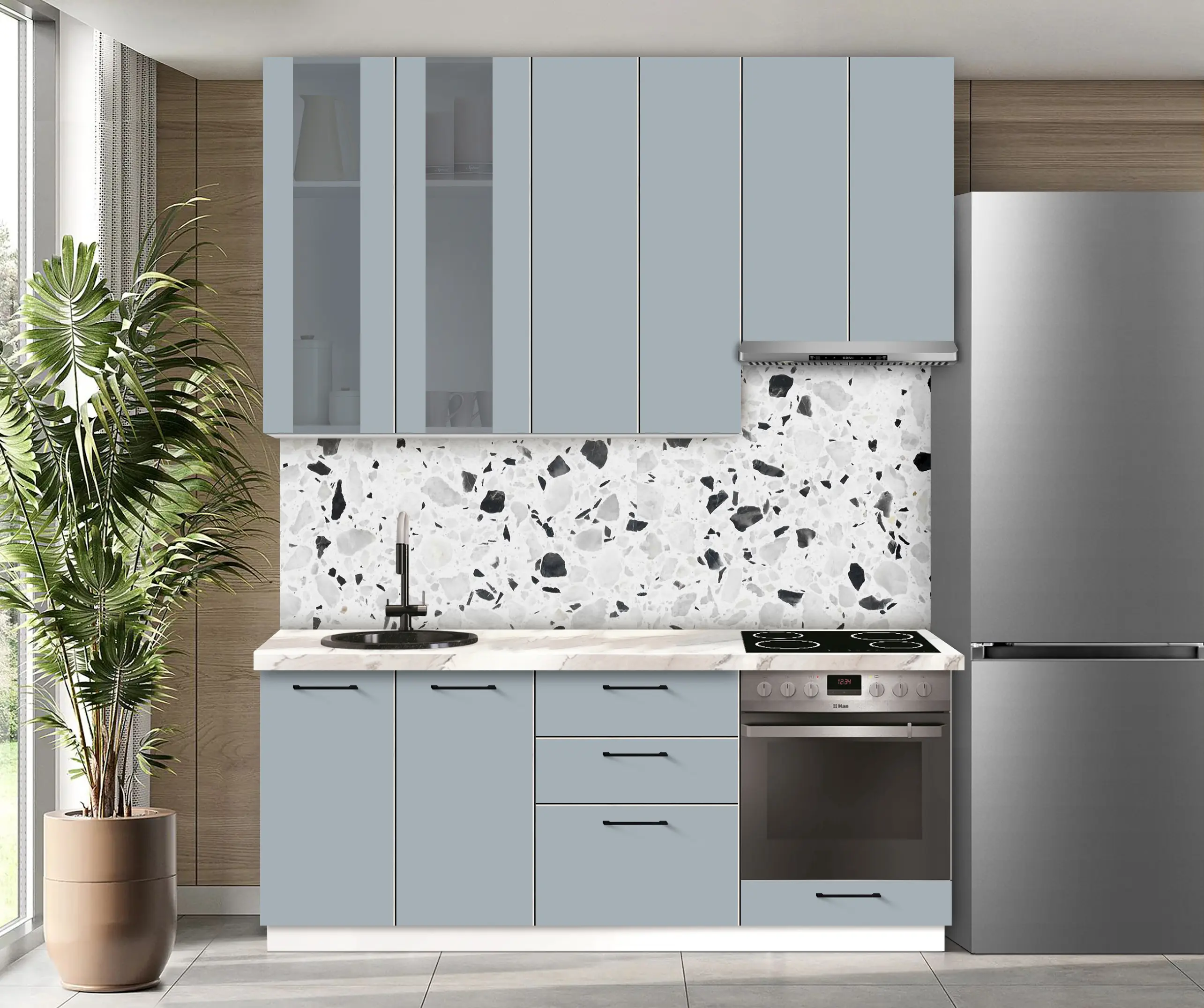 Модульная кухня Modern Bono Витрина 1 H110 2.0м