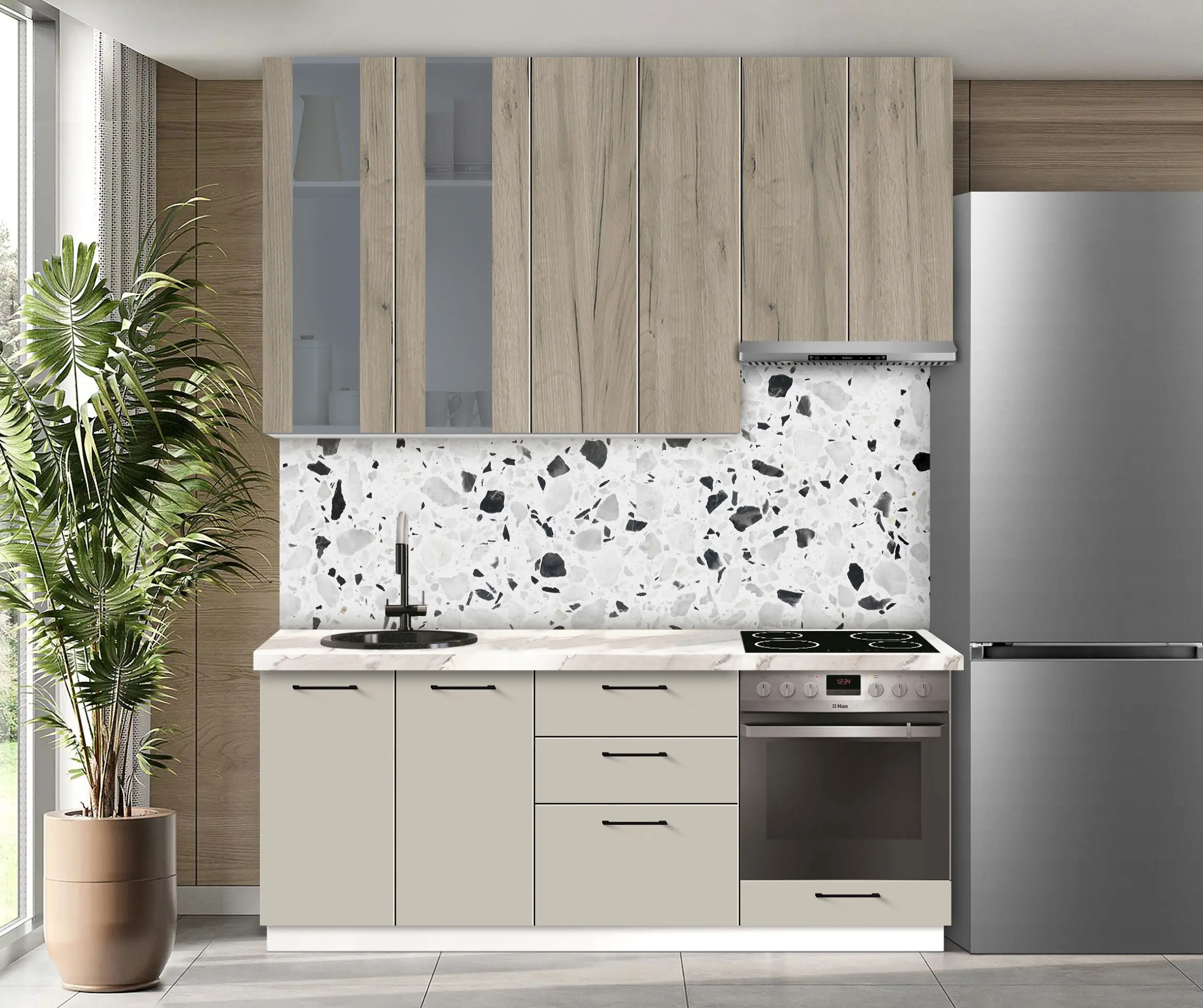 Модульная кухня Modern Bono Витрина 1 H110 2.0м