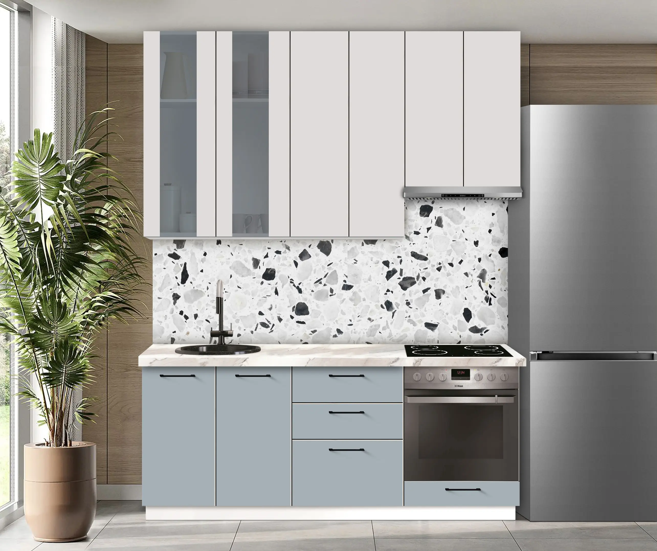 Модульная кухня Modern Bono Витрина 1 H110 2.0м