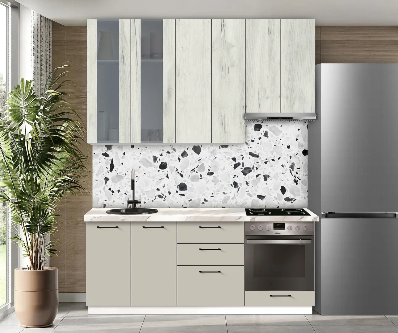 Модульная кухня Modern Bono Витрина 1 H110 2.0м