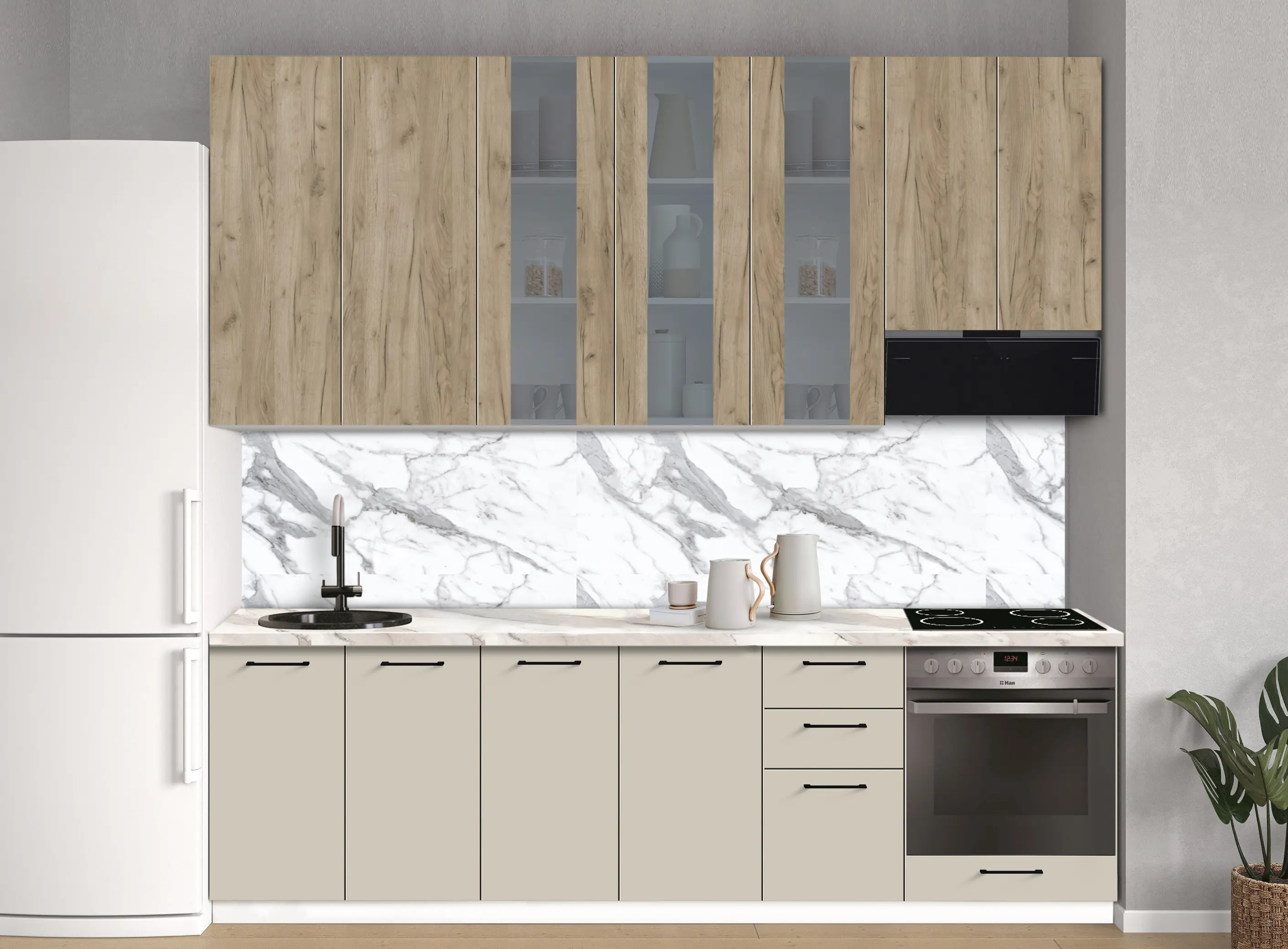 Модульная кухня Modern Bono Витрина 1 H110 2.6m