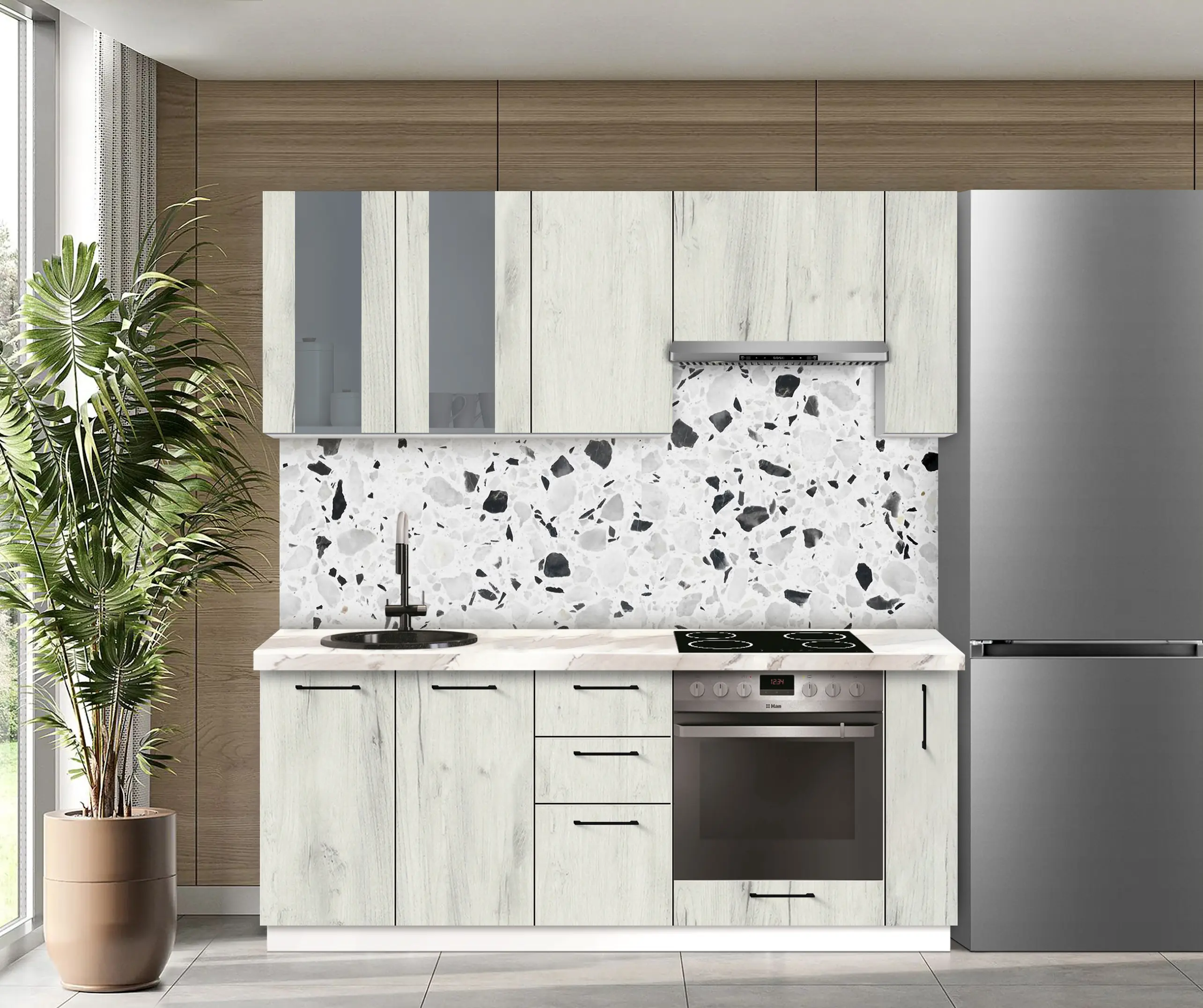 Bucatarie modulara Modern Bono Vitrina 1 H68 2.0m