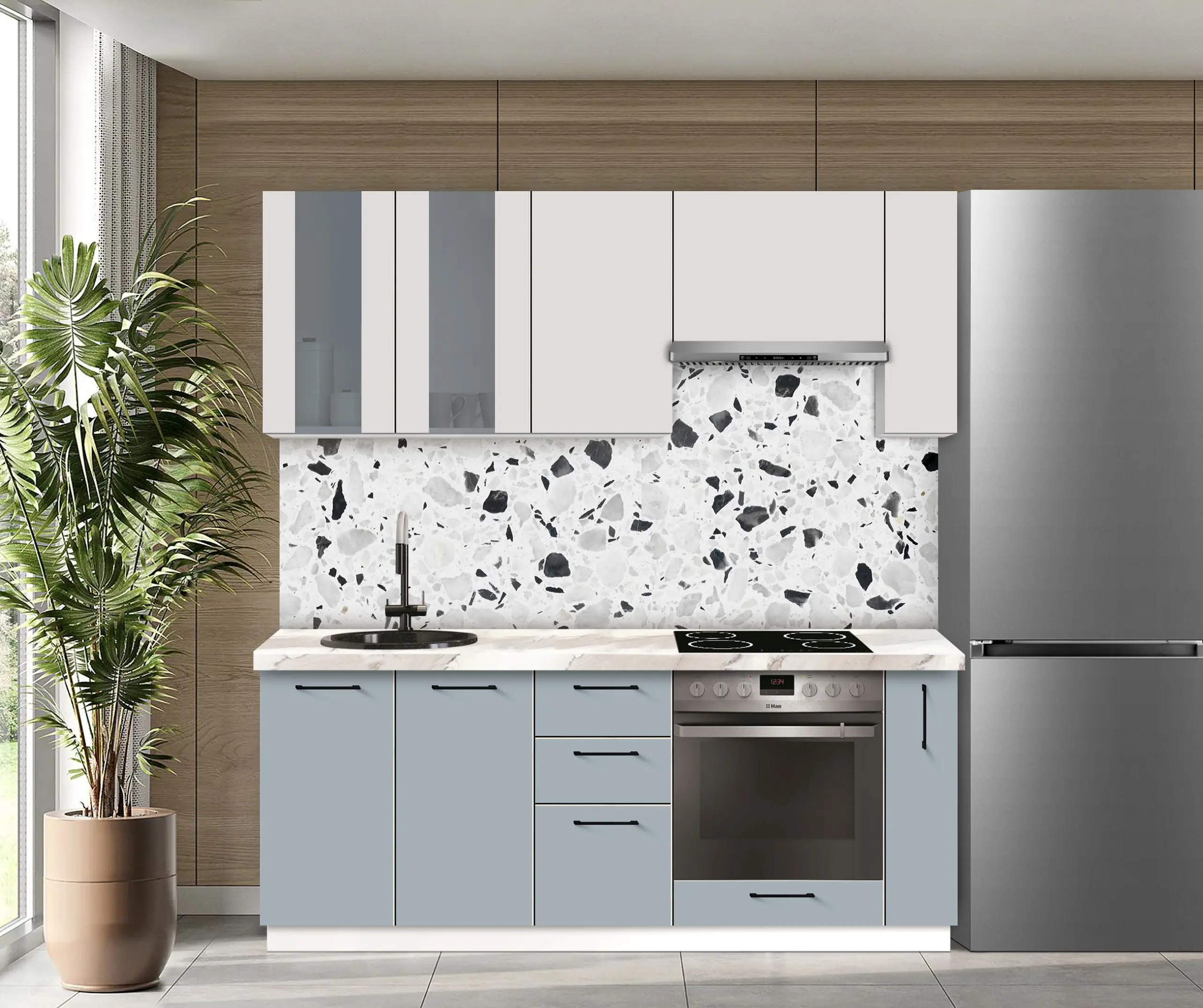 Bucatarie modulara Modern Bono Vitrina 1 H68 2.0m