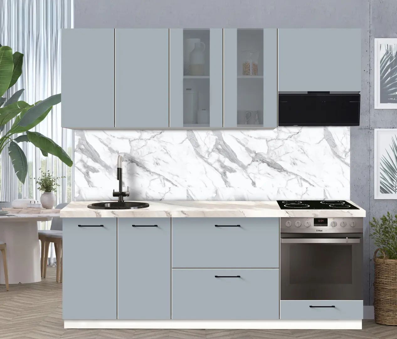 Bucatarie modulara Modern Bono Vitrina 1 H68 2.2m