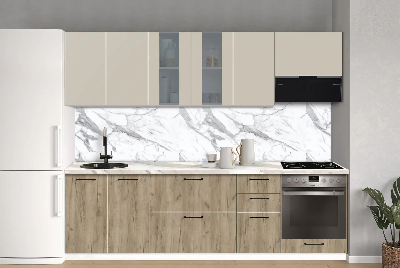 Bucatarie modulara Modern Bono Vitrina 1 H68 2.6m