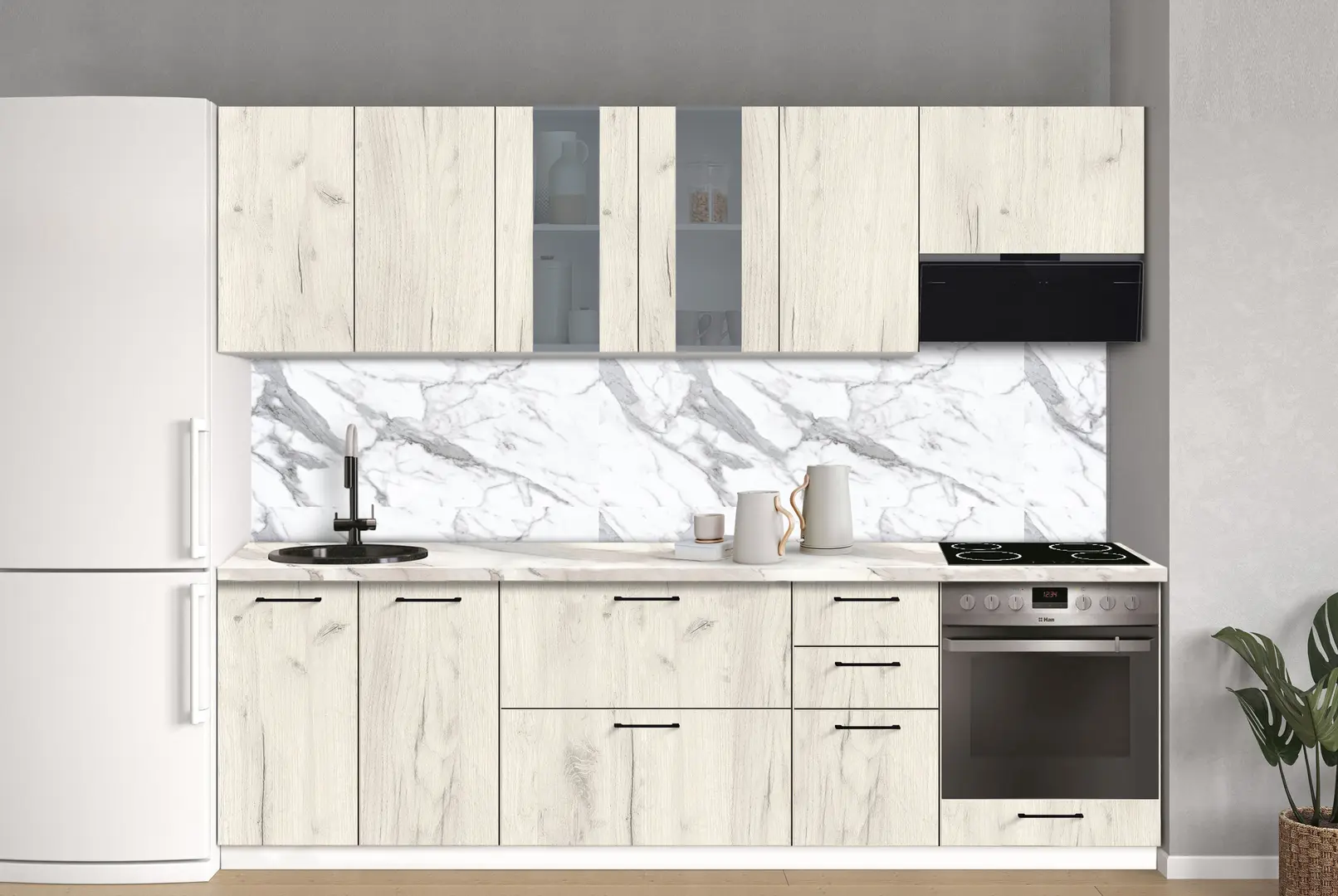 Bucatarie modulara Modern Bono Vitrina 1 H68 2.6m