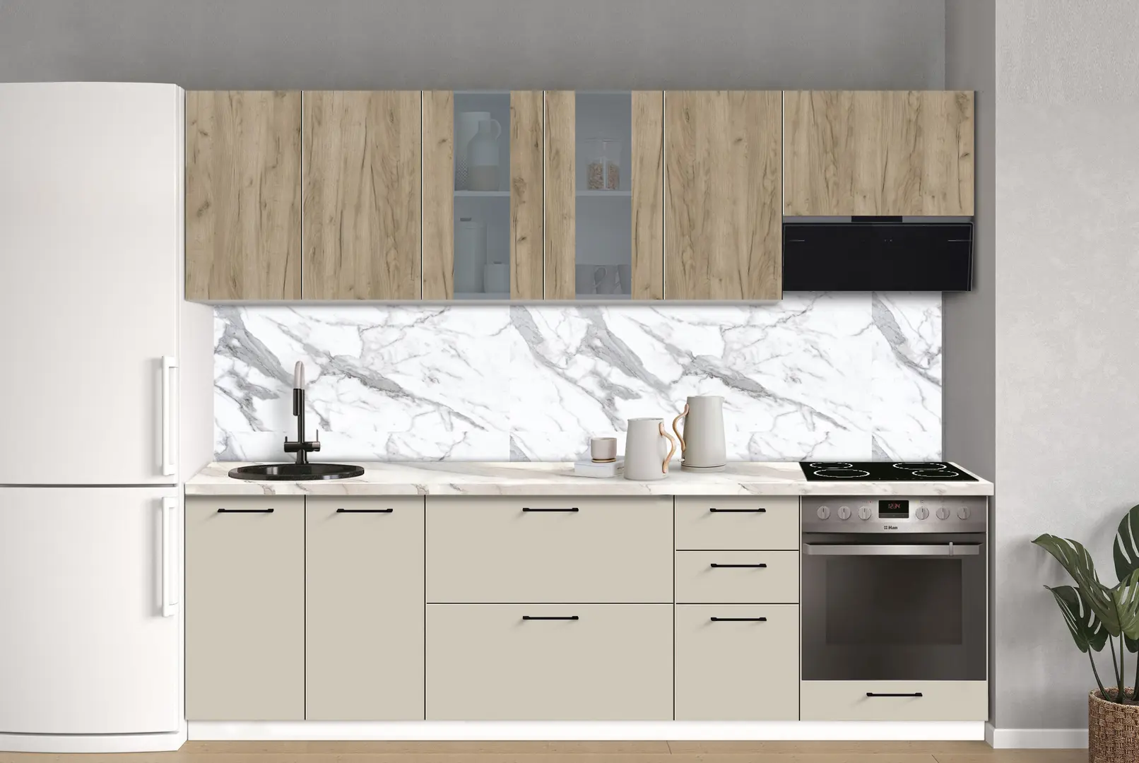 Bucatarie modulara Modern Bono Vitrina 1 H68 2.6m