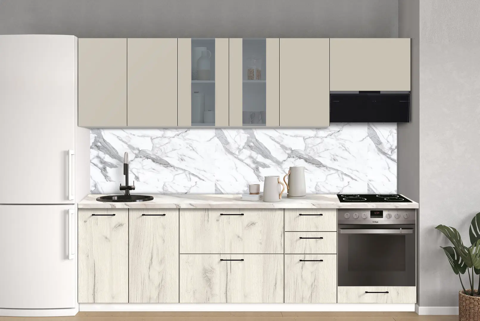 Bucatarie modulara Modern Bono Vitrina 1 H68 2.6m