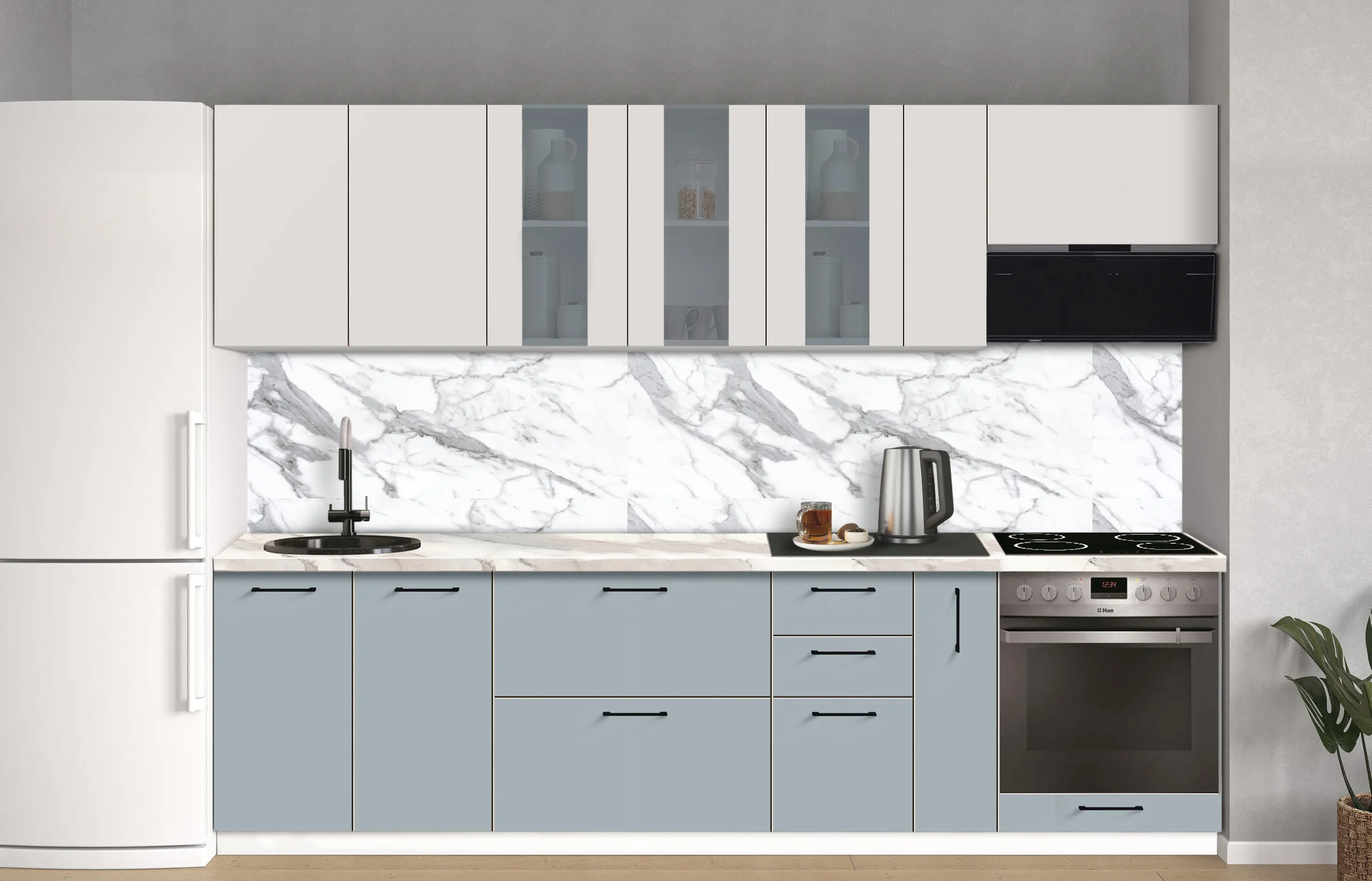 Bucatarie modulara Modern Bono Vitrina 1 H68 2.8m