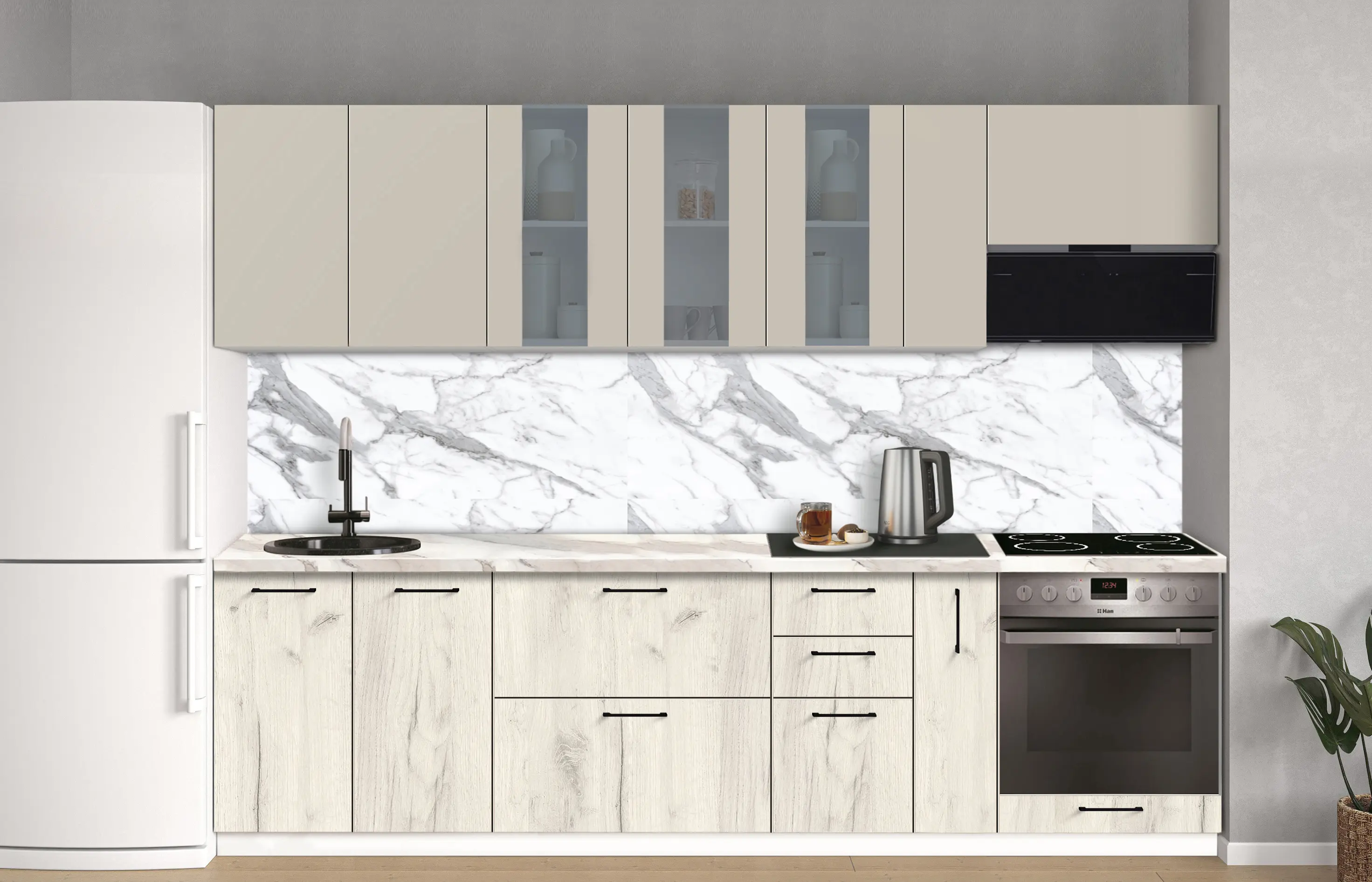 Bucatarie modulara Modern Bono Vitrina 1 H68 2.8m