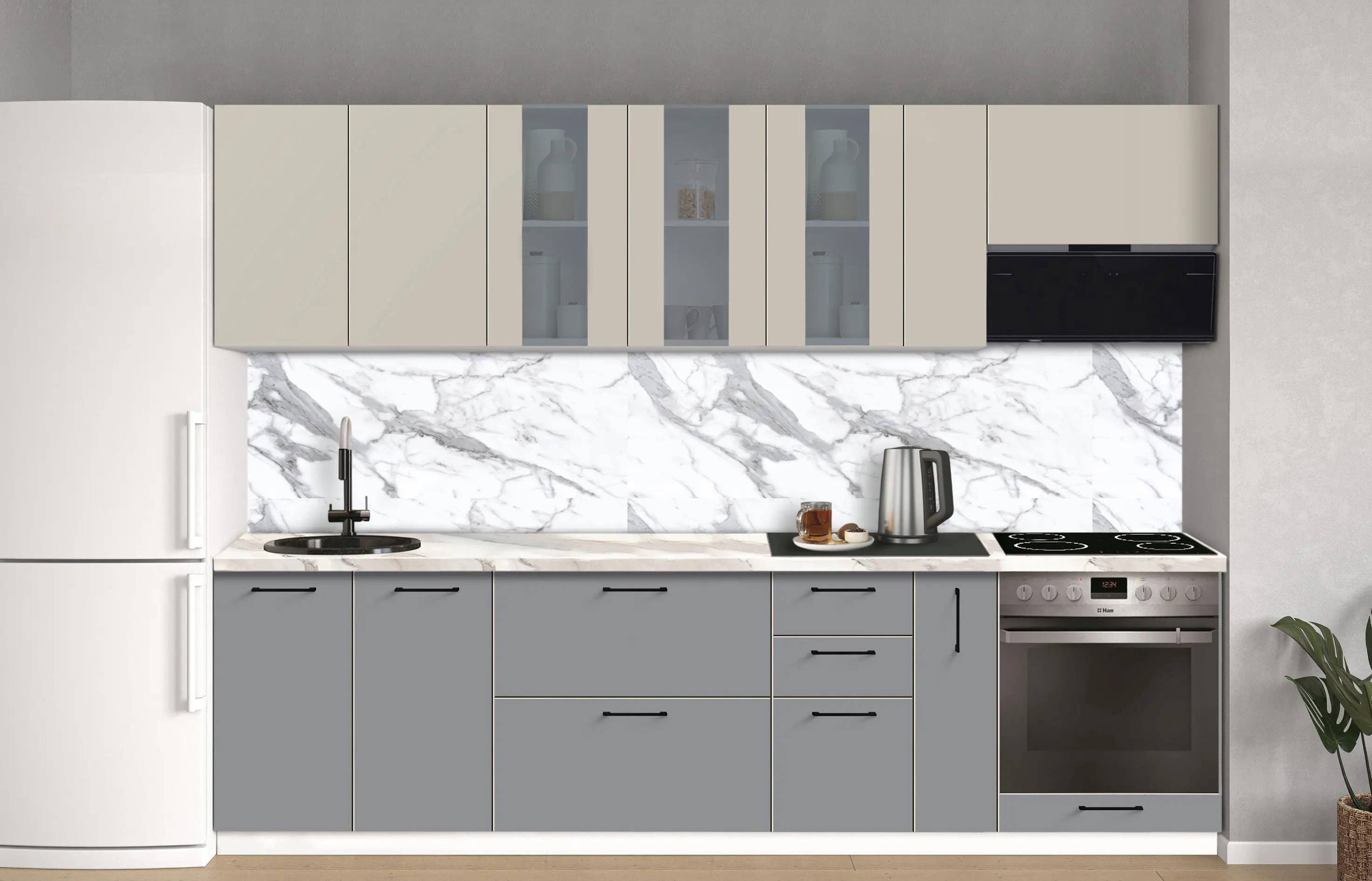 Bucatarie modulara Modern Bono Vitrina 1 H68 2.8m