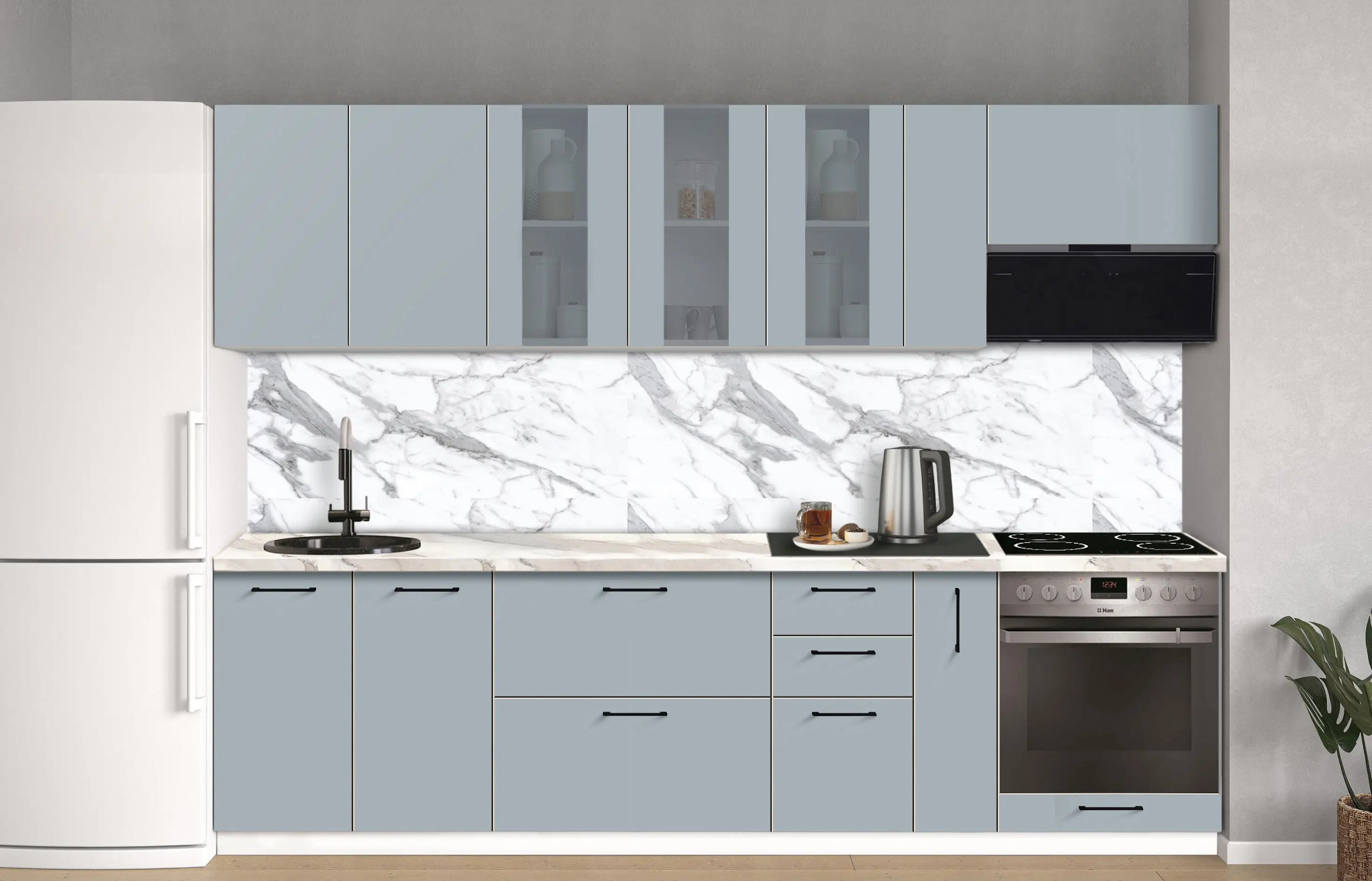 Bucatarie modulara Modern Bono Vitrina 1 H68 2.8m