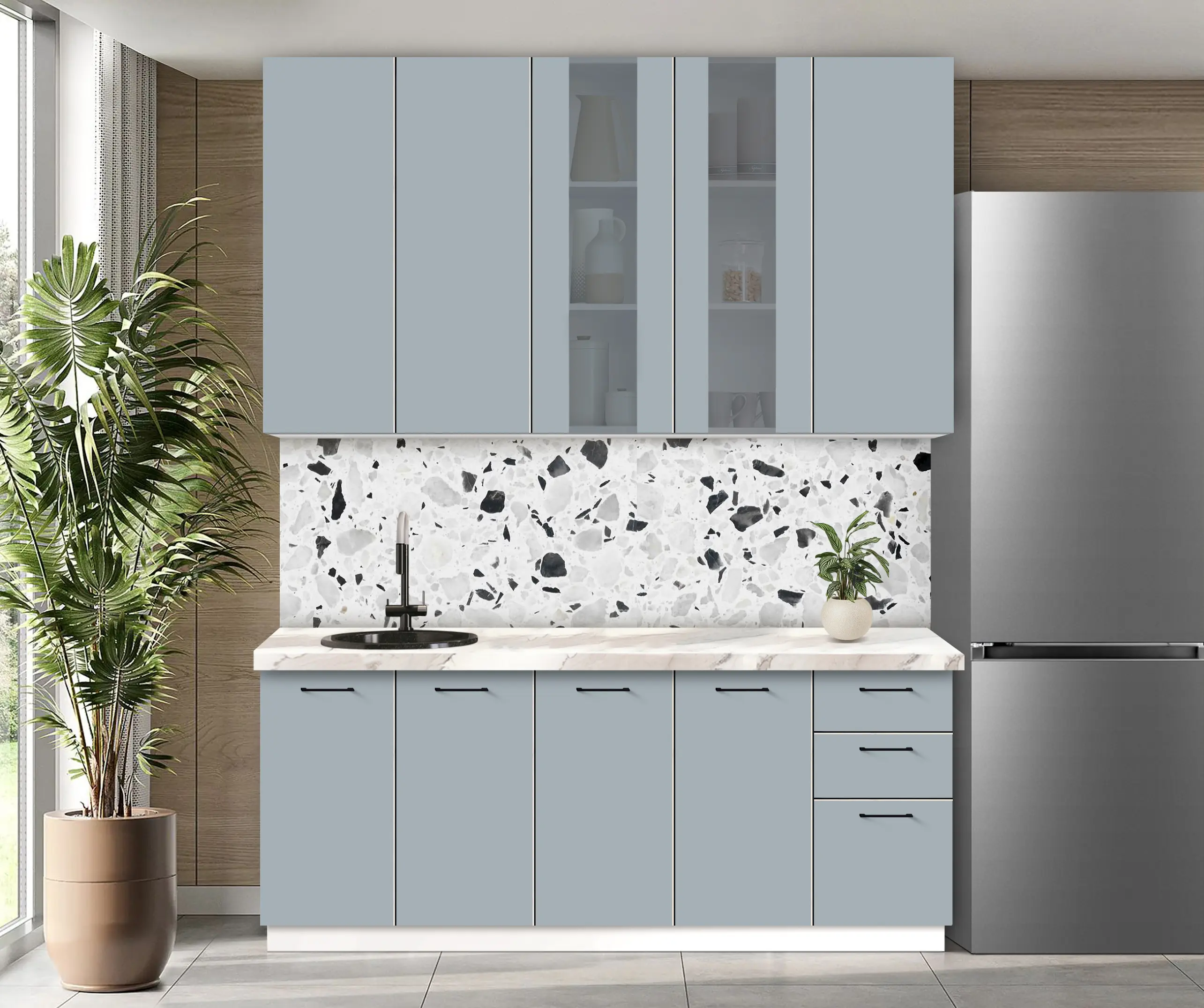 Bucatarie modulara Modern Bono Vitrina 2 H110 2.0m