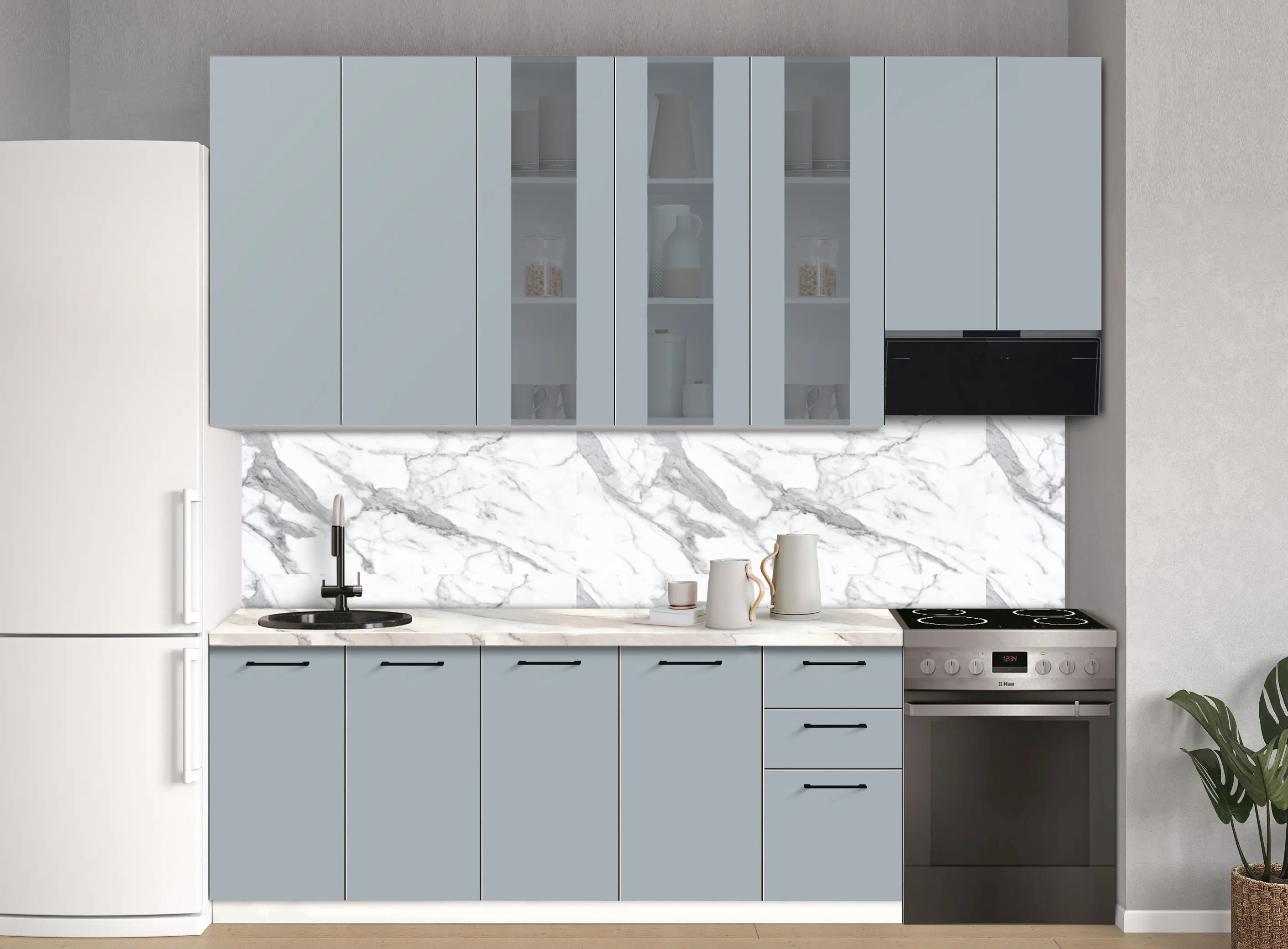 Bucatarie modulara Modern Bono Vitrina 2 H110 2.6m