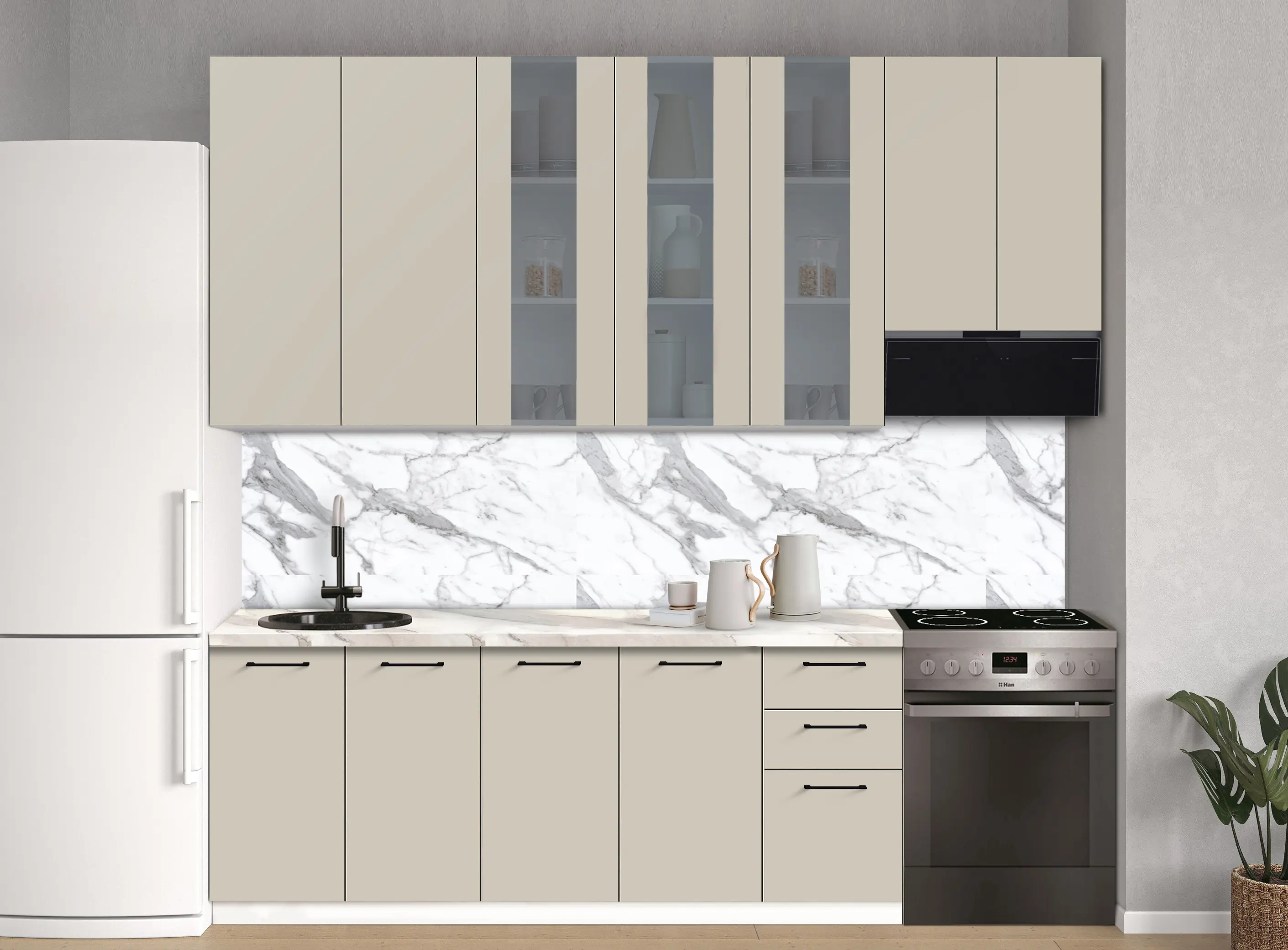 Bucatarie modulara Modern Bono Vitrina 2 H110 2.6m