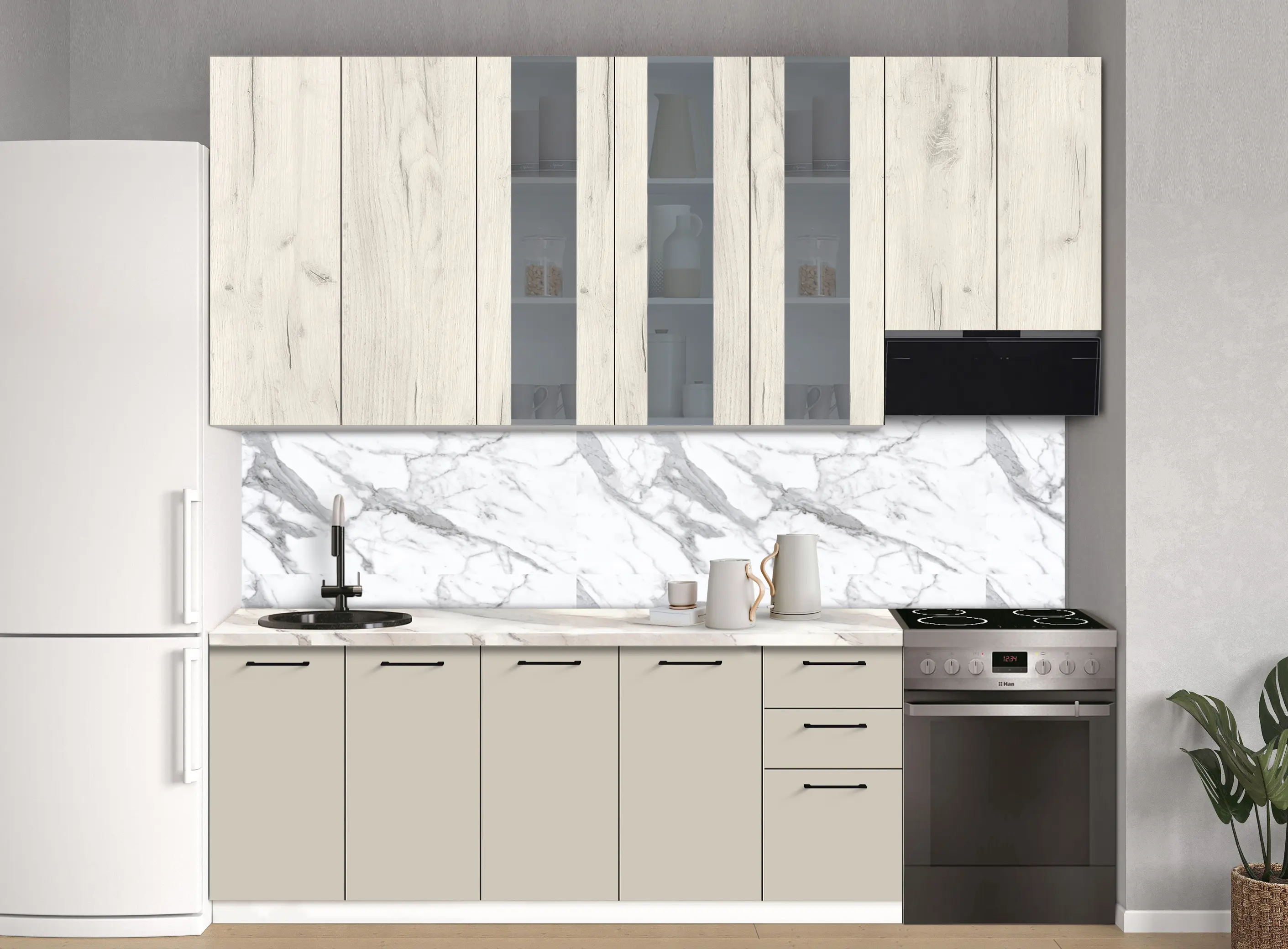 Bucatarie modulara Modern Bono Vitrina 2 H110 2.6m