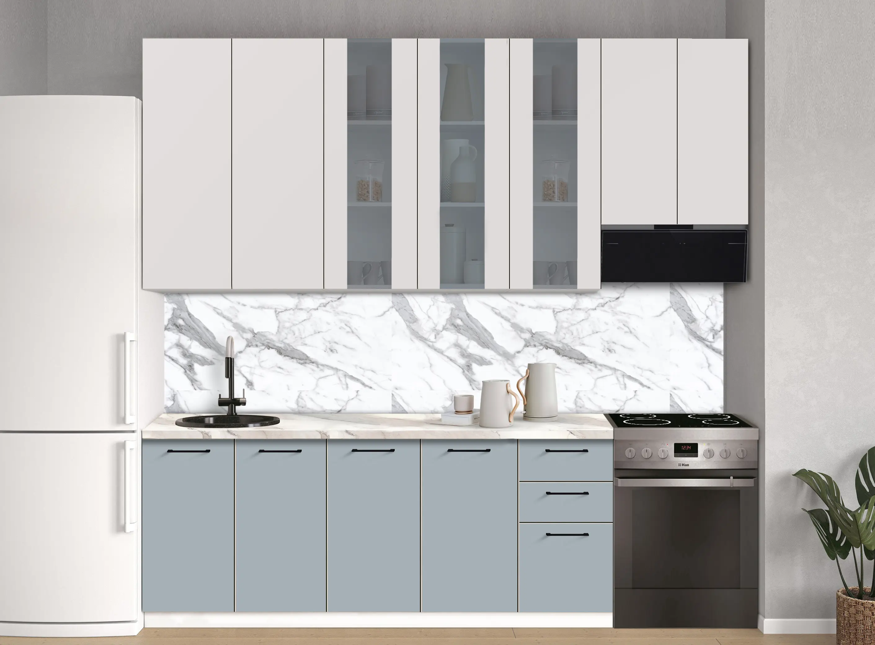 Bucatarie modulara Modern Bono Vitrina 2 H110 2.6m