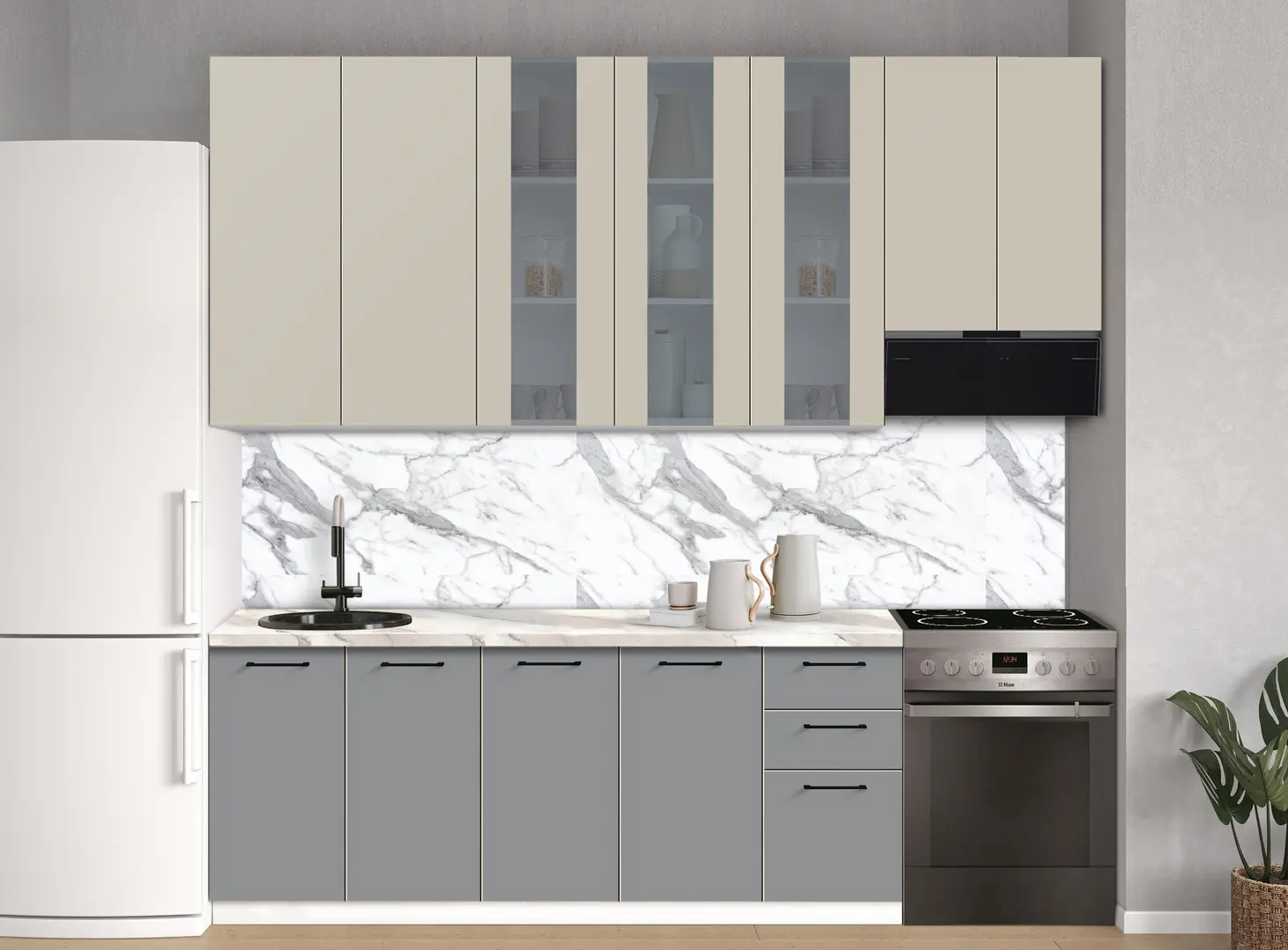 Bucatarie modulara Modern Bono Vitrina 2 H110 2.6m