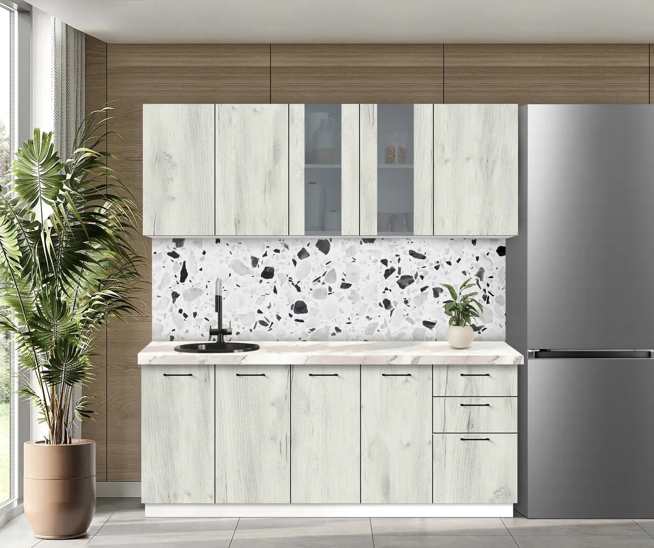 Bucatarie modulara Modern Bono Vitrina 2 H68 2.0m