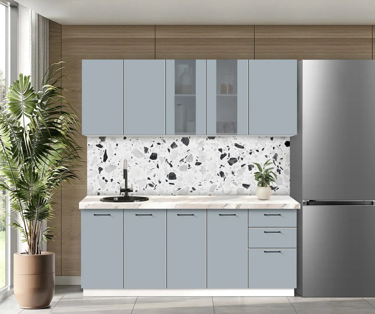 Bucatarie modulara Modern Bono Vitrina 2 H68 2.0m