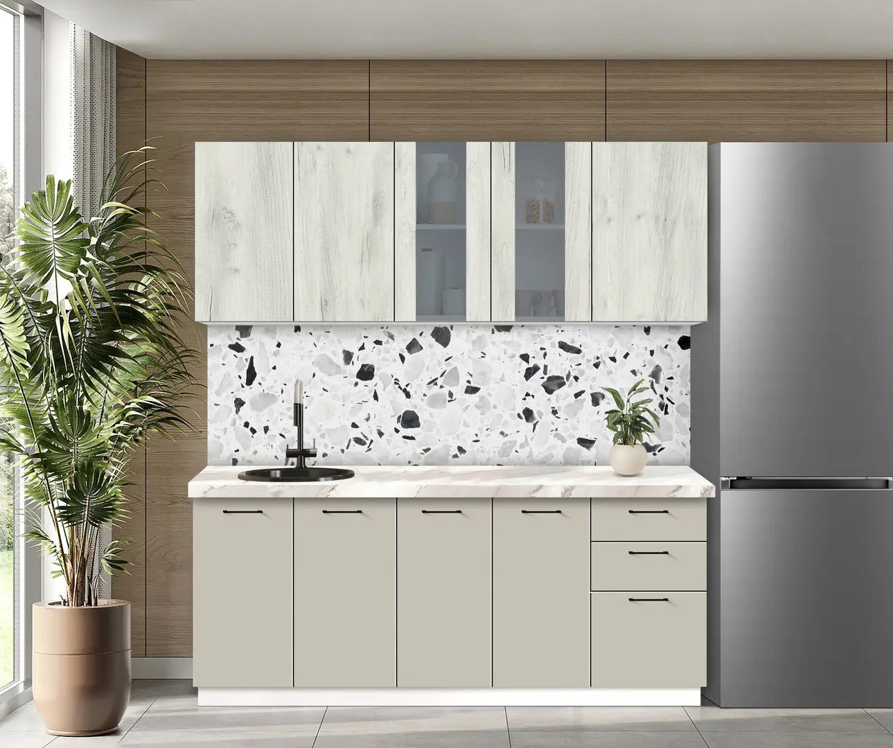 Bucatarie modulara Modern Bono Vitrina 2 H68 2.0m