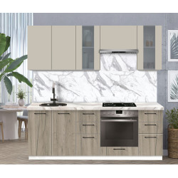 Bucatarie modulara Modern Bono Vitrina 2 H68 2.2m Thumb