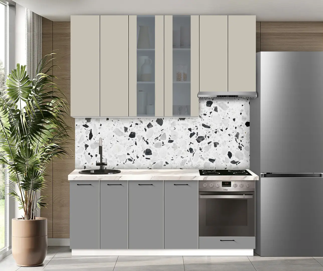 Модульная кухня Modern Bono Витрина 3 H110 2.0м