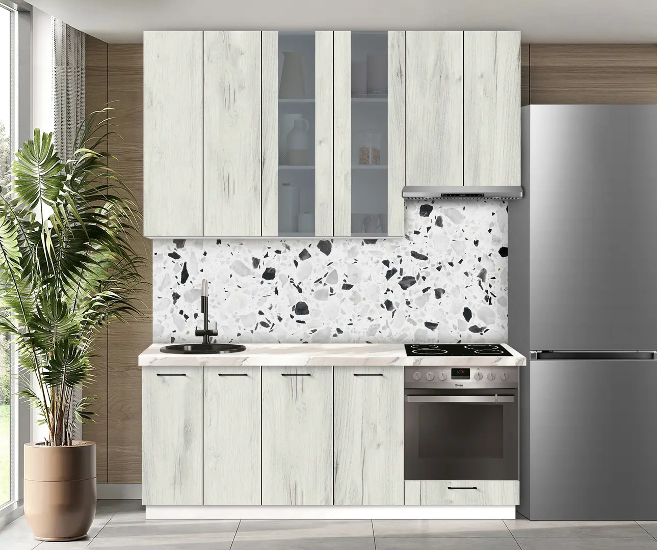 Модульная кухня Modern Bono Витрина 3 H110 2.0м